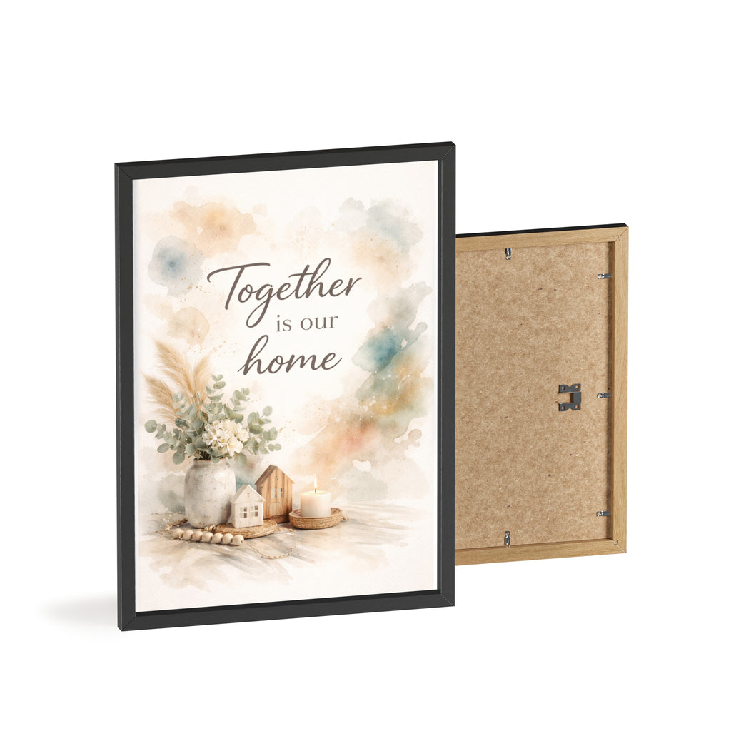 Together Is Our Home Framed Poster Cozy Watercolor Floral Wall Art