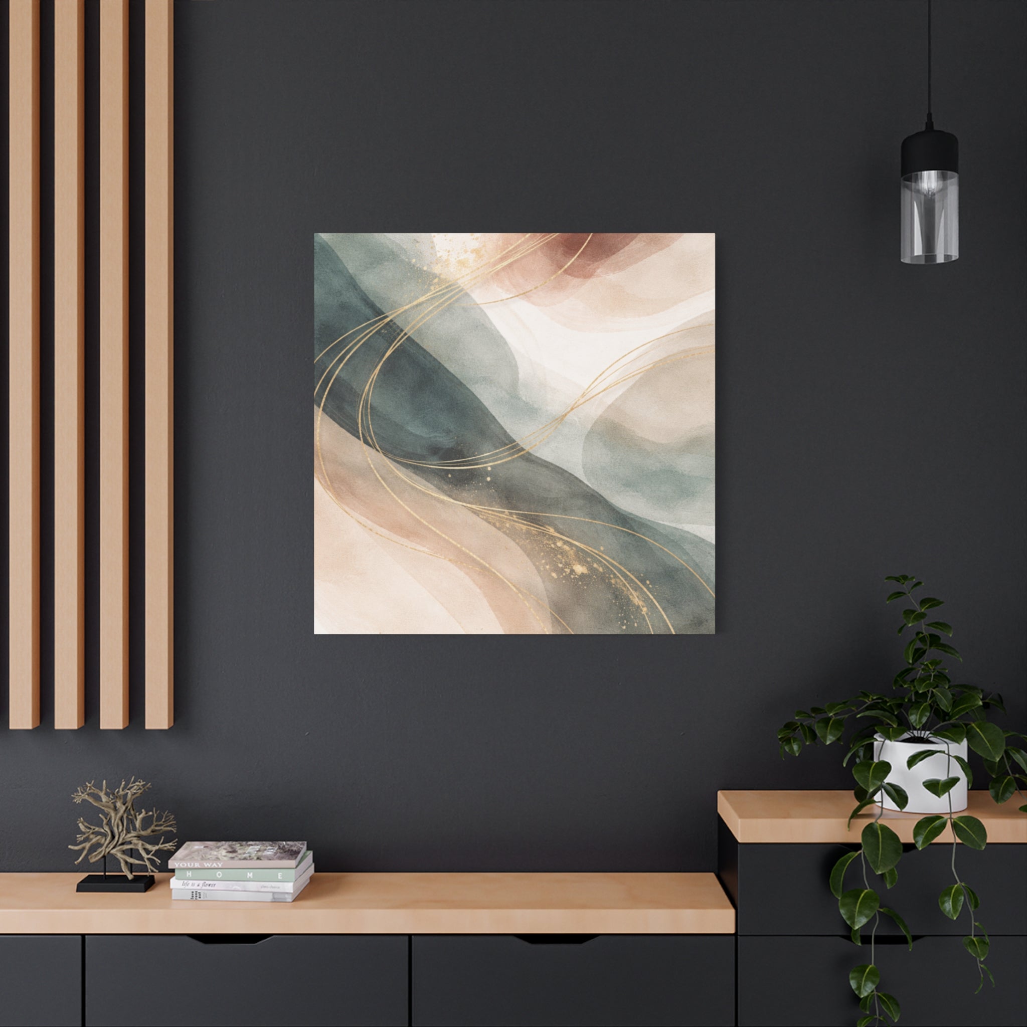 Abstract Coastal Waves Matte Canvas — Stretched Wall Art