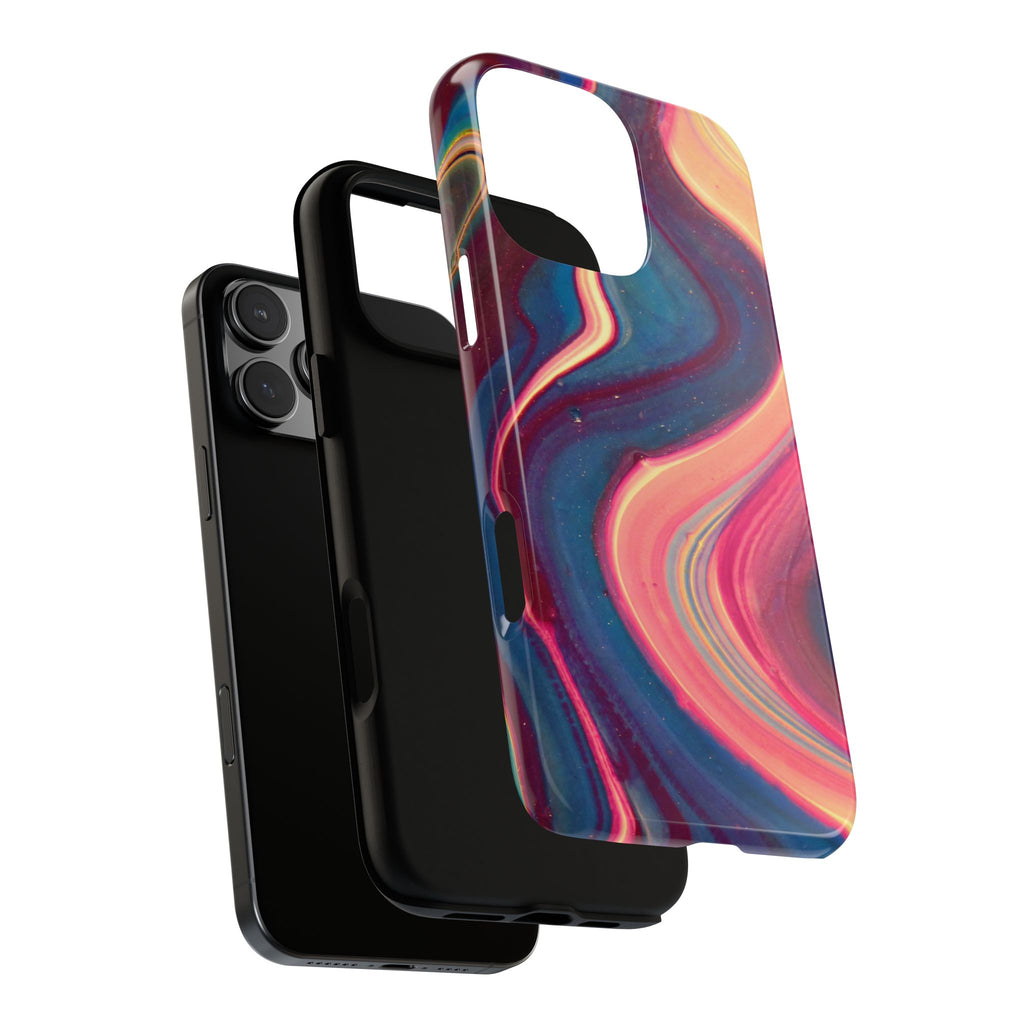 Colorful Wavy Marble Swirl Protective Phone Case