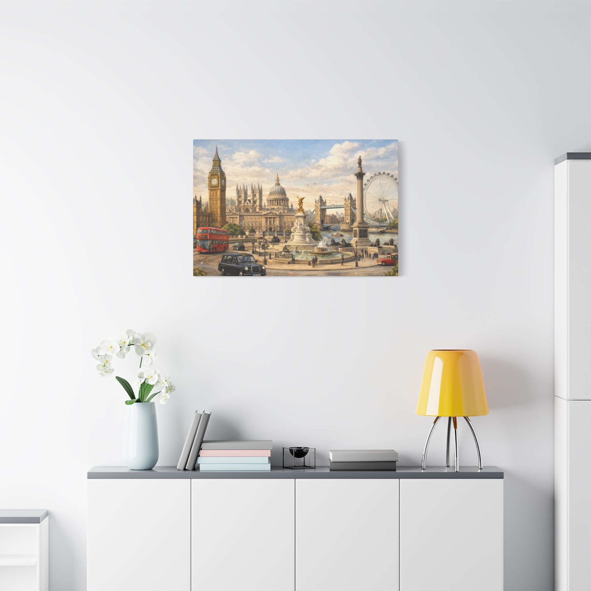 London Cityscape Matte Canvas Print Wall Art