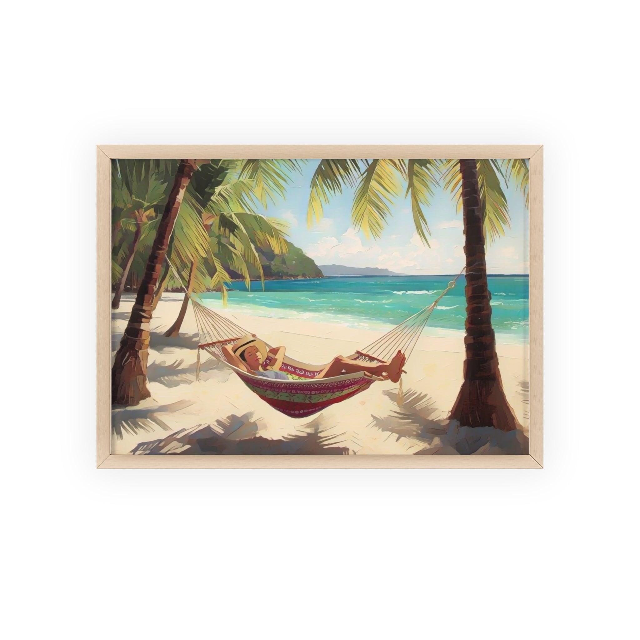 Tropical Beach Hammock Framed Poster