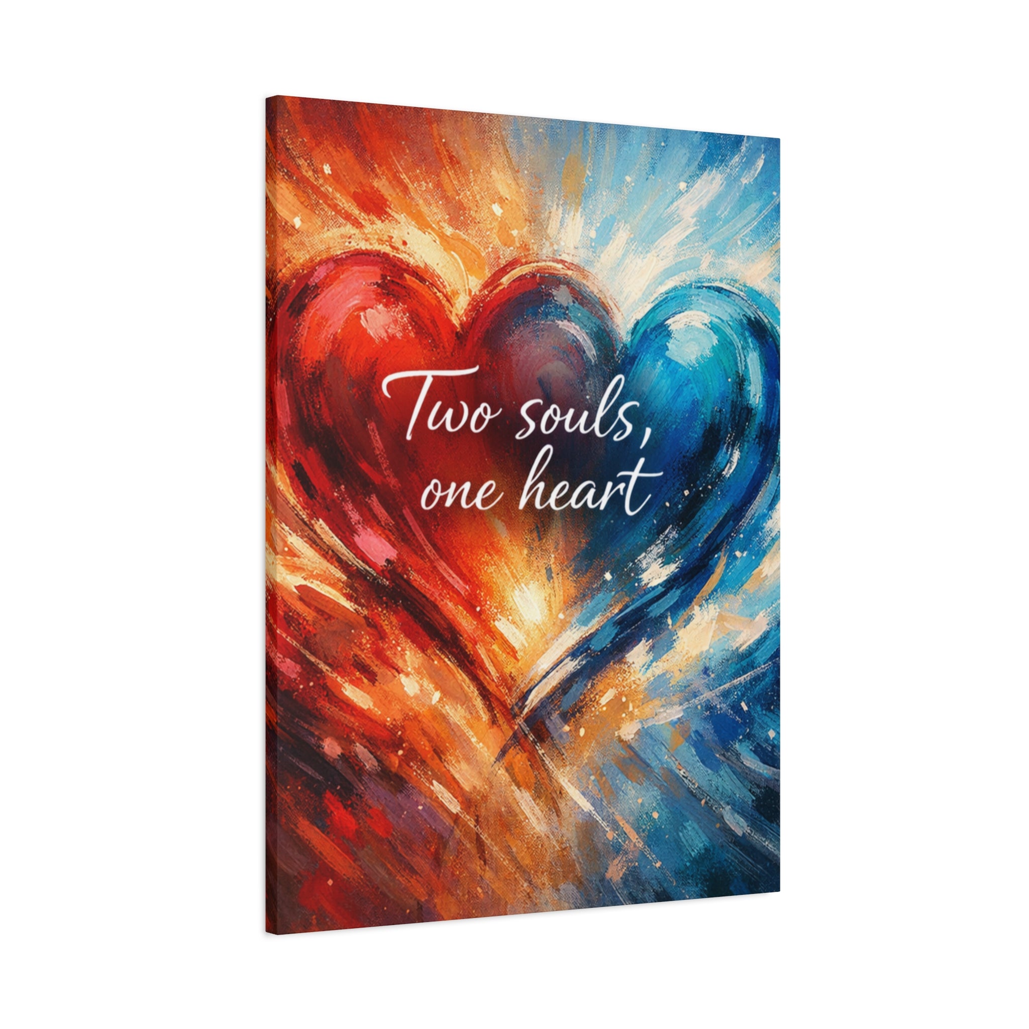 Two Souls One Heart Intertwined Heart Matte Canvas
