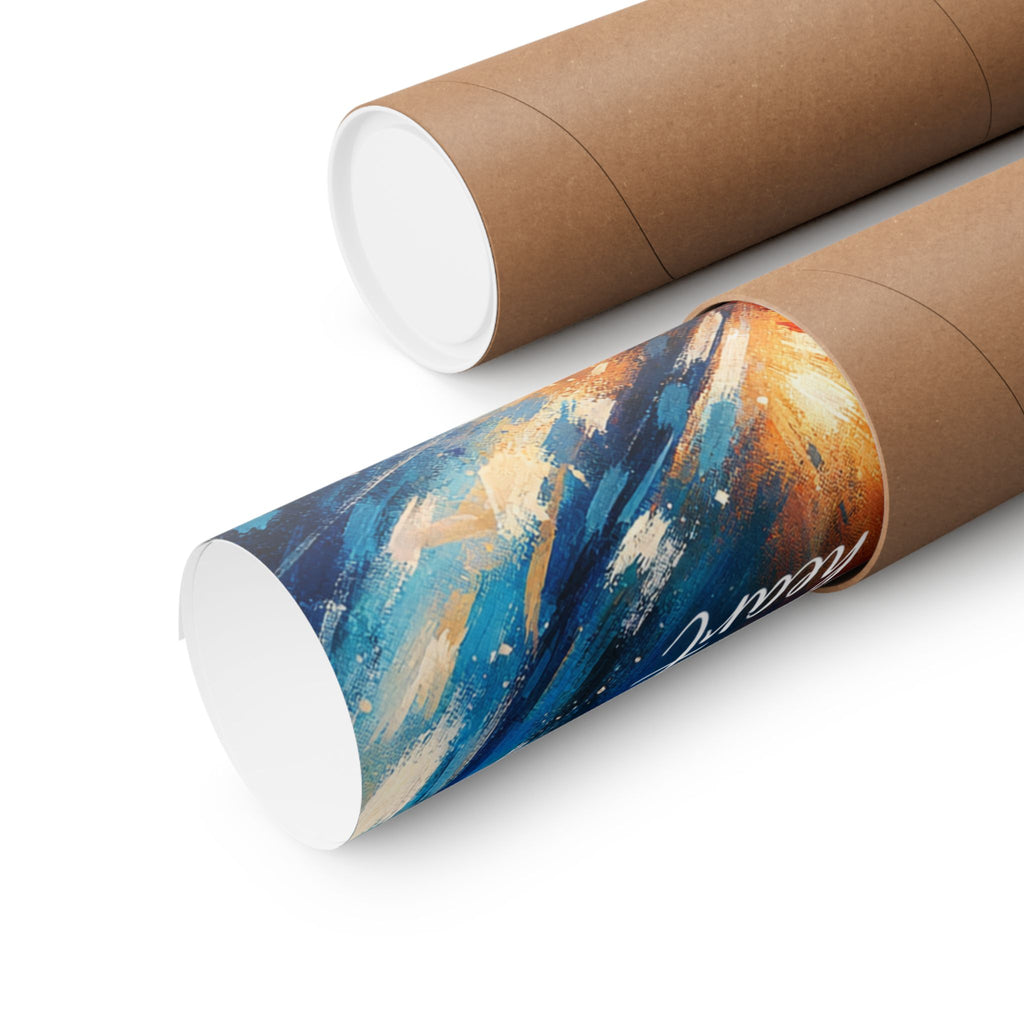 Two Souls One Heart Abstract Red and Blue Heart Matte Poster