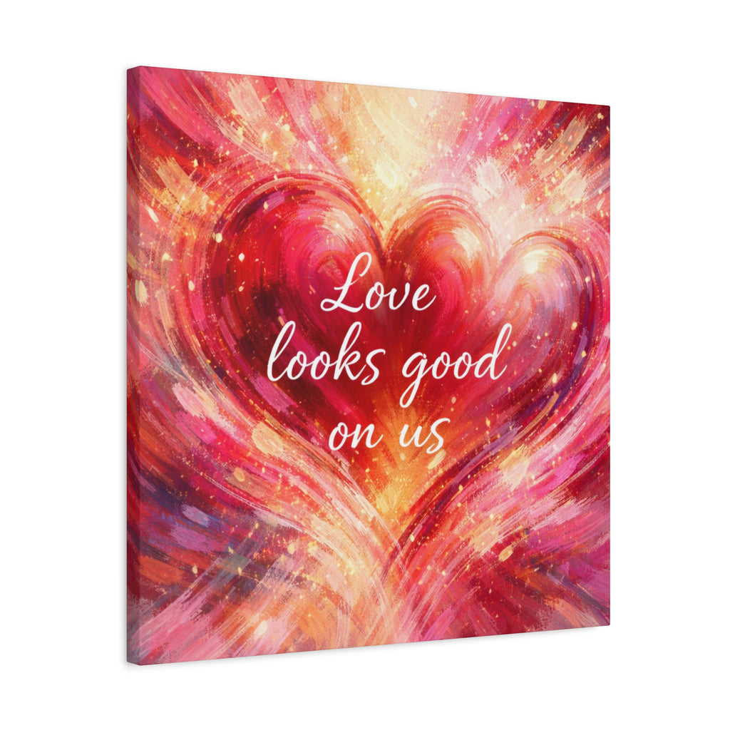 Love Looks Good On Us Matte Canvas Wall Art