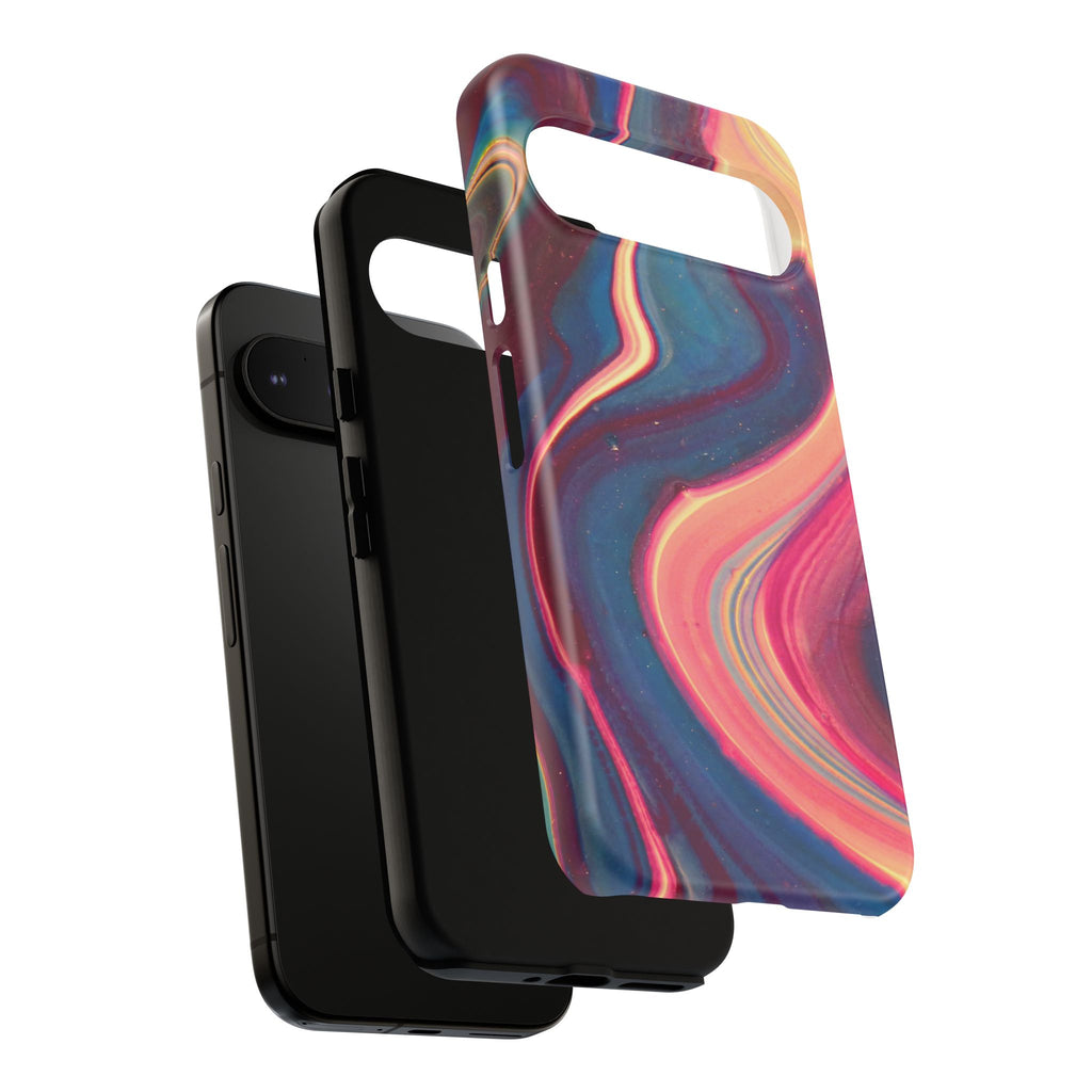 Colorful Wavy Marble Swirl Protective Phone Case