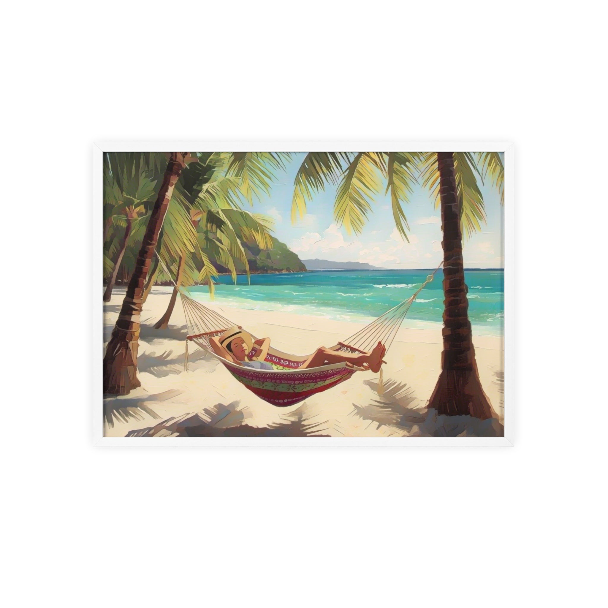 Tropical Beach Hammock Framed Poster
