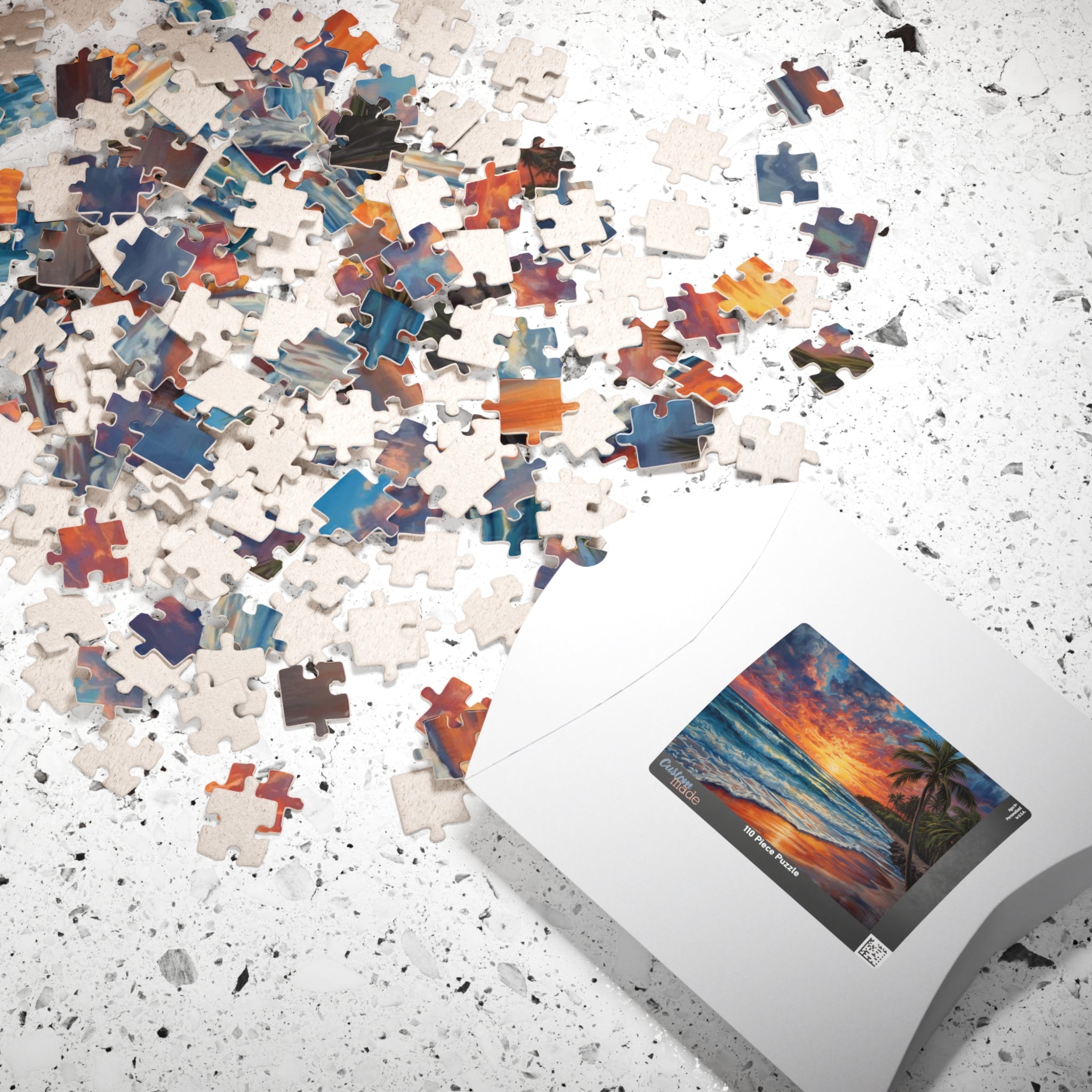 Tropical Sunset Beach Scenic Ocean Jigsaw Puzzle (110/252/520/1014 pcs)