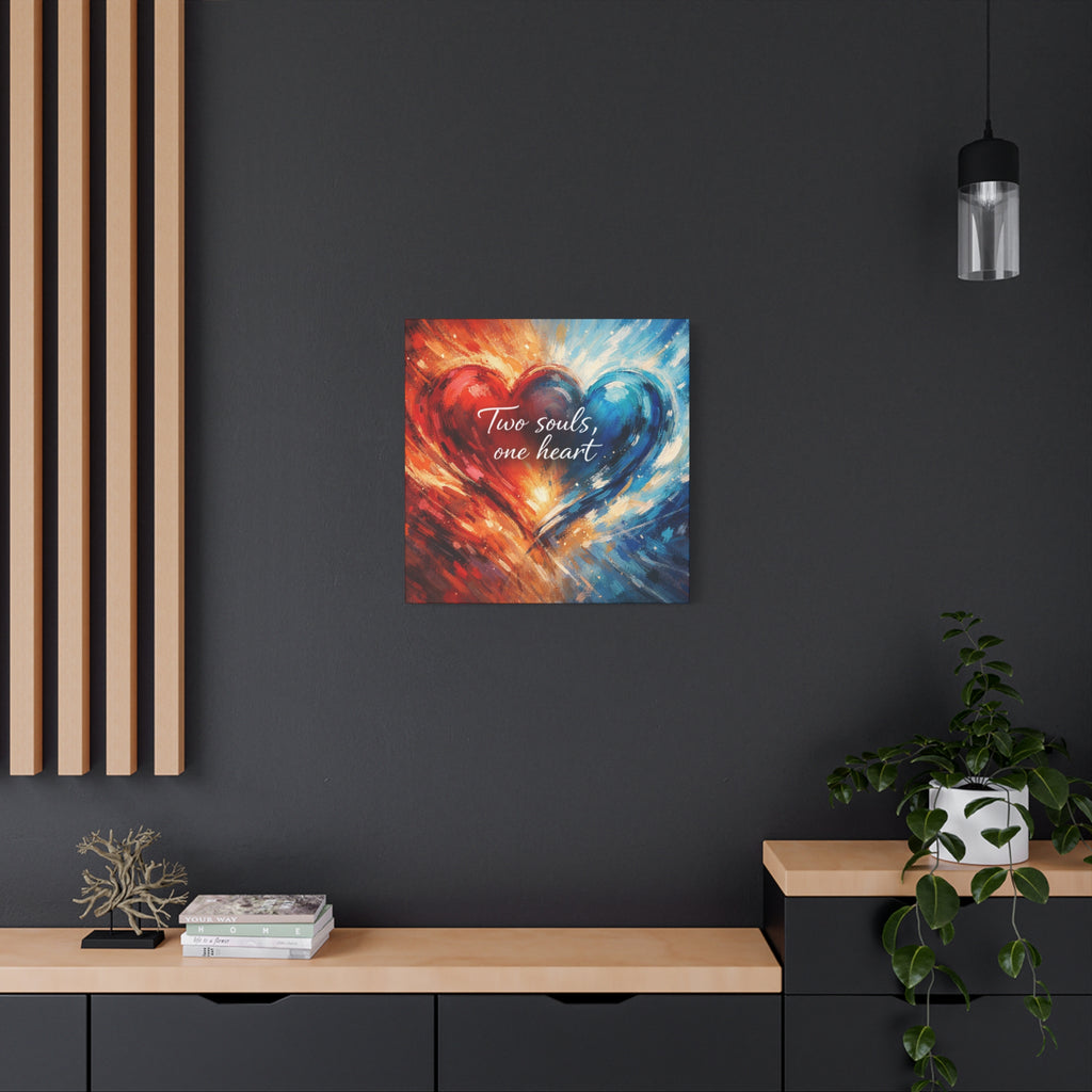 Two Souls One Heart Intertwined Heart Matte Canvas
