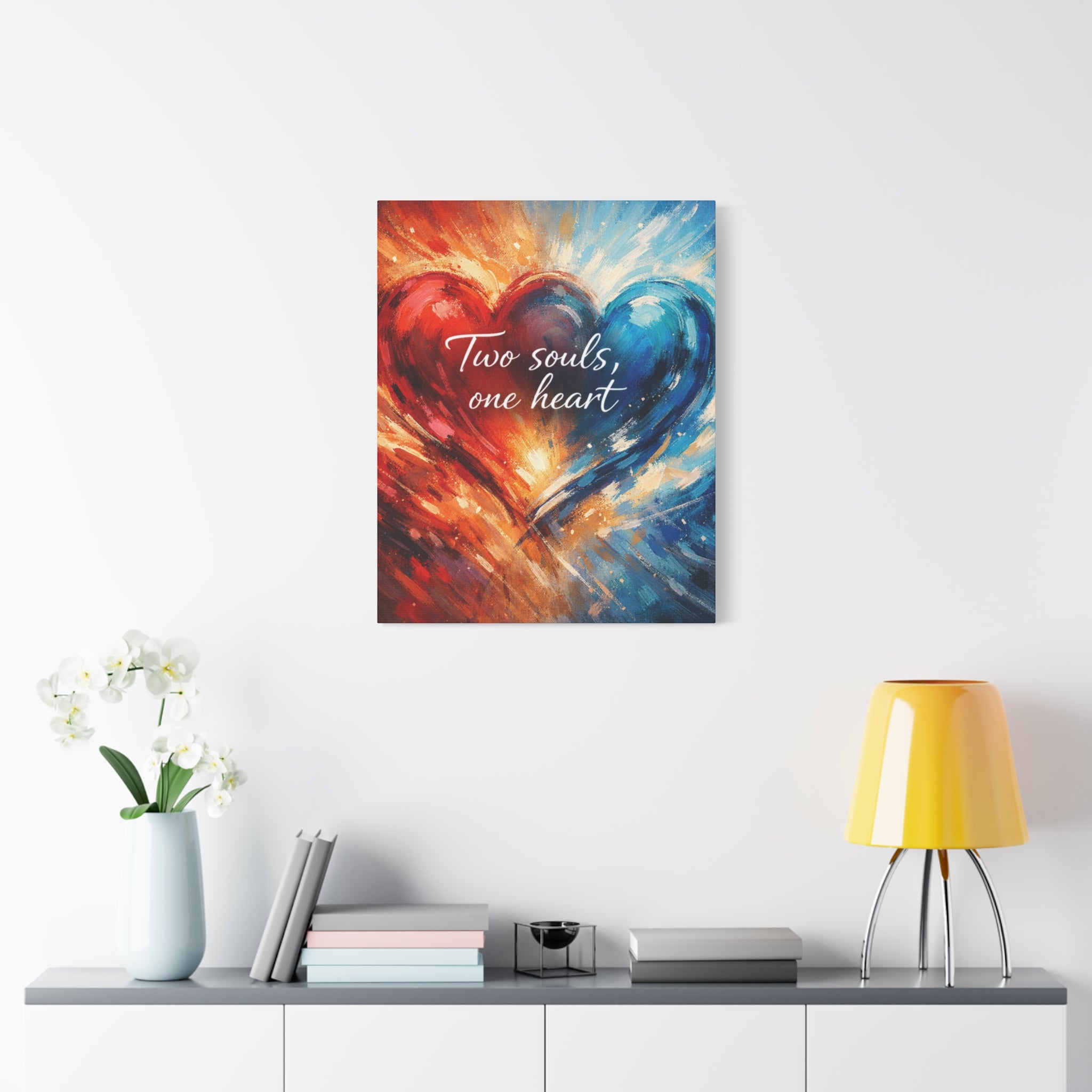 Two Souls One Heart Intertwined Heart Matte Canvas