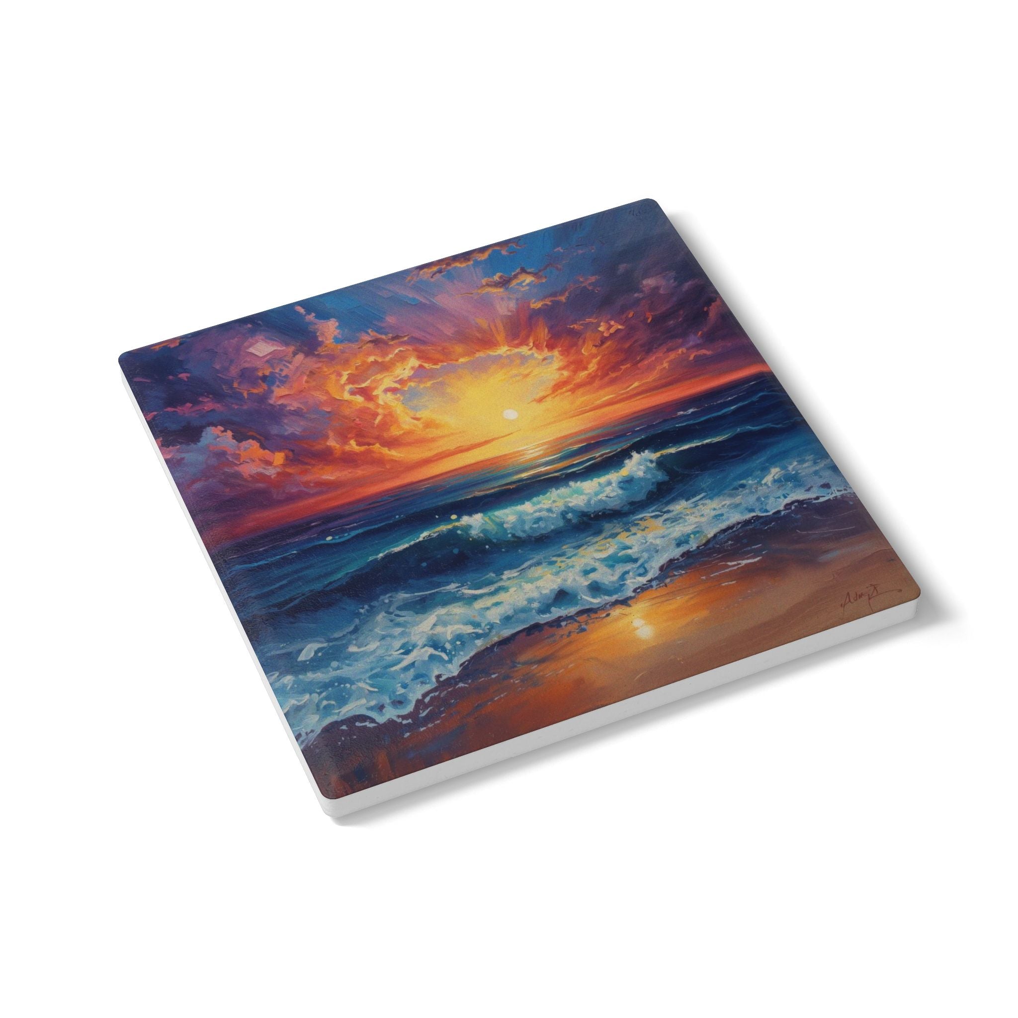 Sunset Ocean Ceramic Coaster