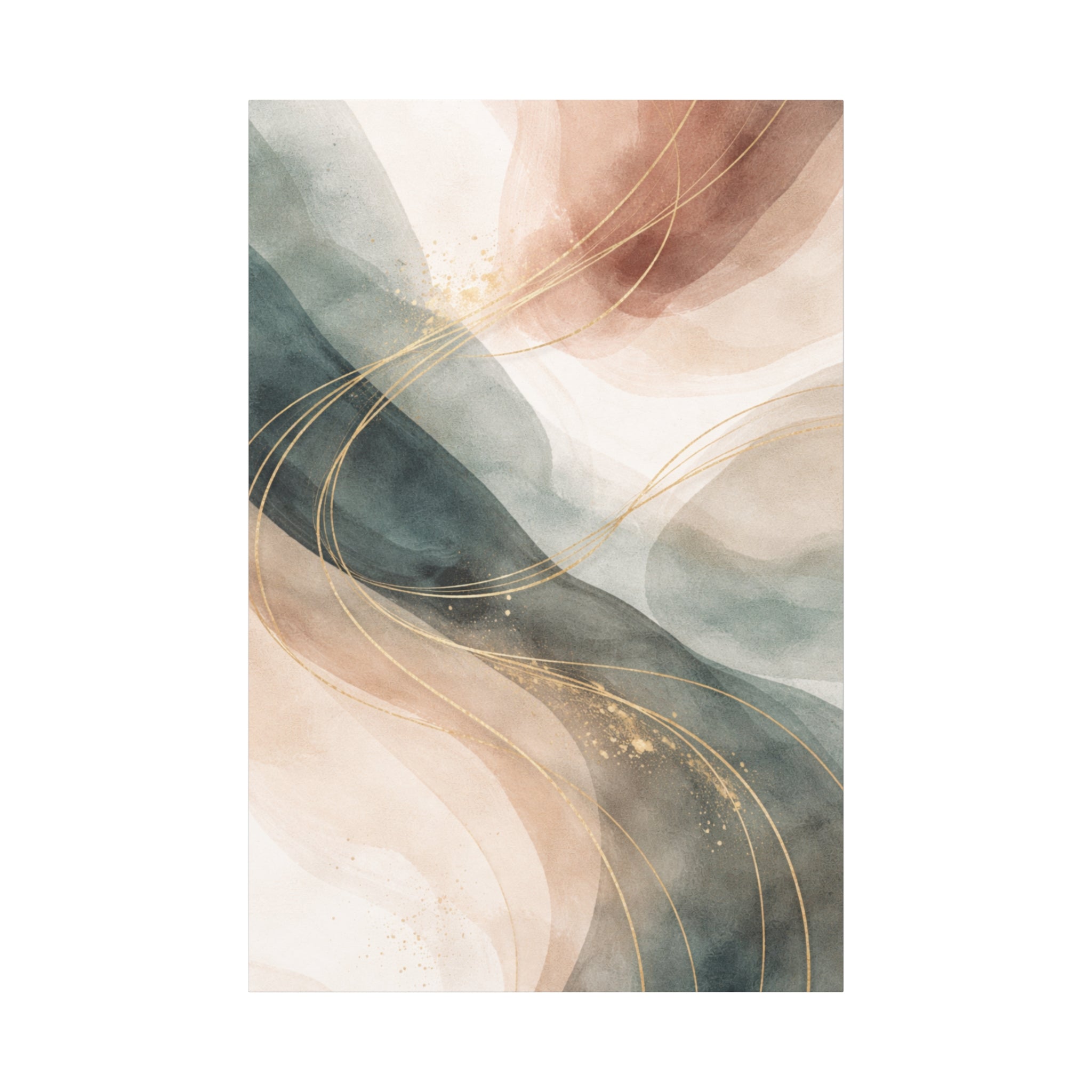 Abstract Coastal Waves Matte Canvas — Stretched Wall Art