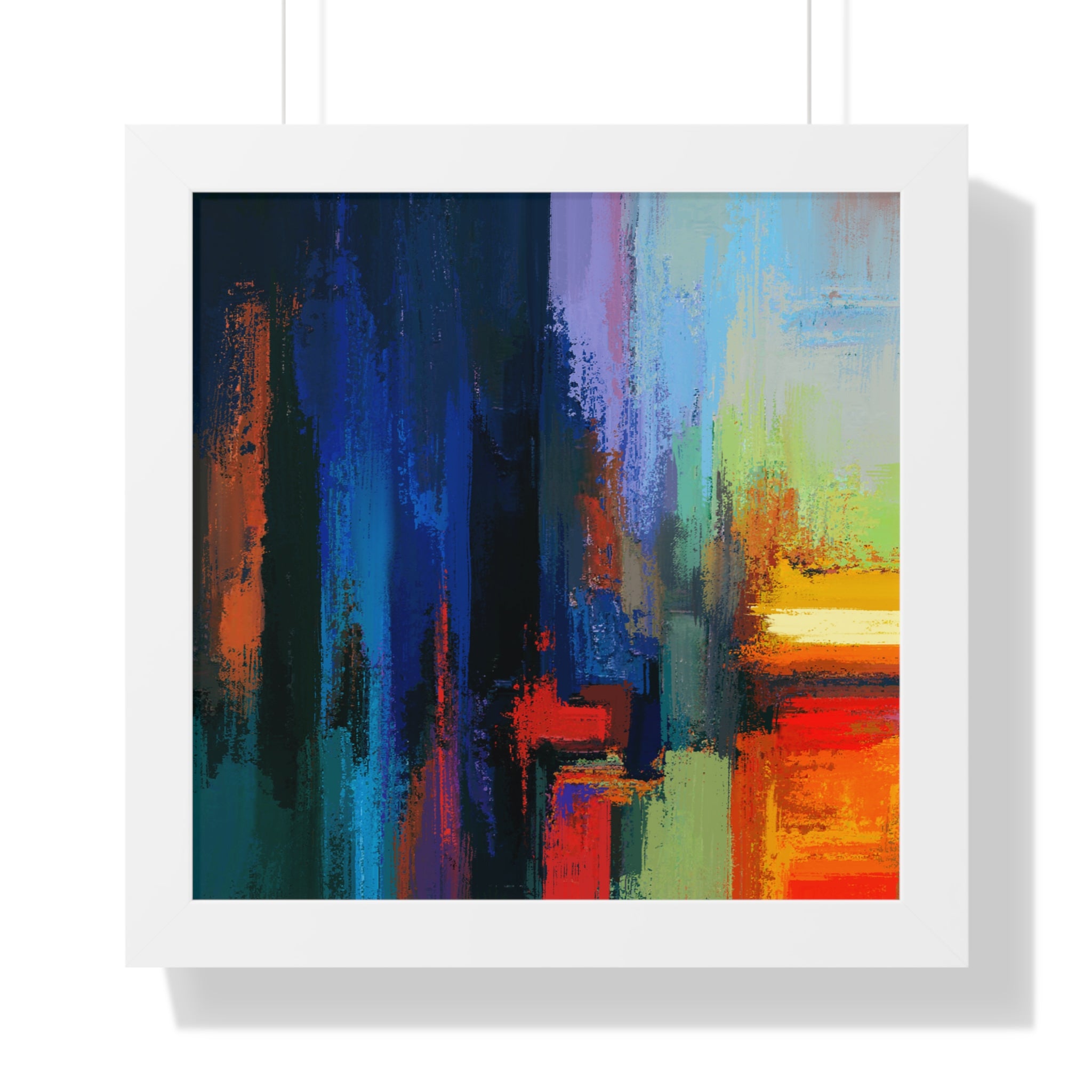 Abstract Colorful Cityscape Framed Vertical Poster