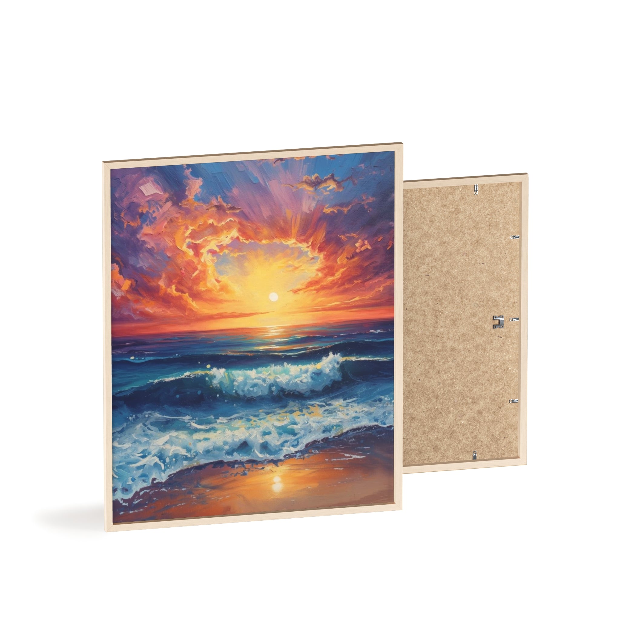 Sunset Ocean Vibrant Seascape Framed Poster