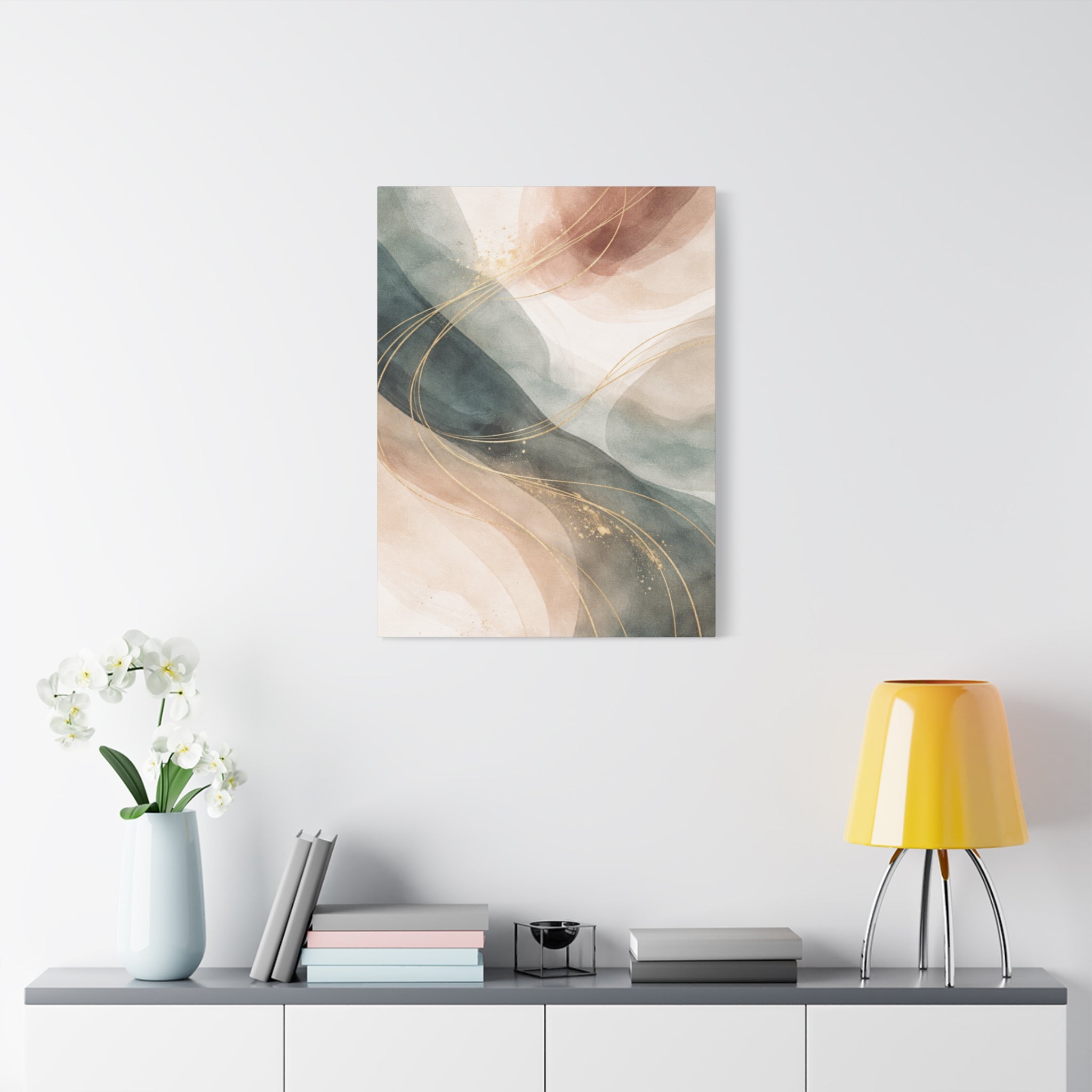 Abstract Coastal Waves Matte Canvas — Stretched Wall Art