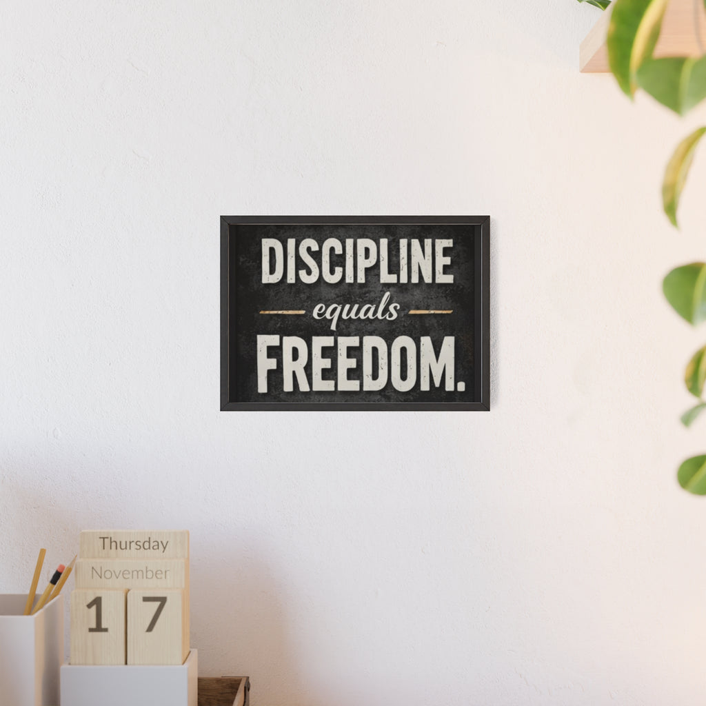 Discipline Equals Freedom Framed Poster