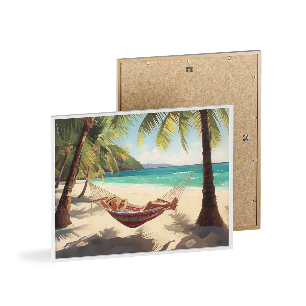 Tropical Beach Hammock Framed Poster