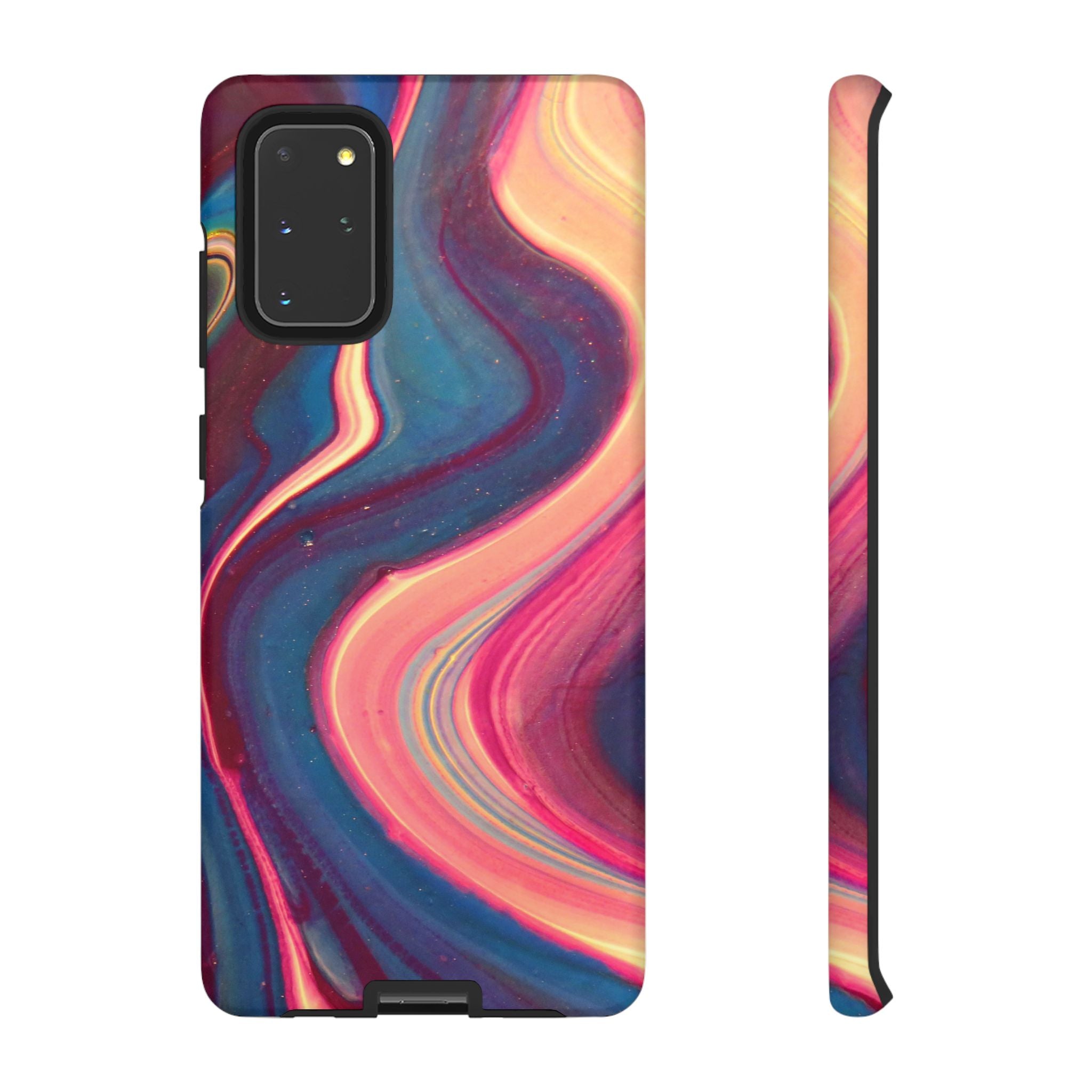 Colorful Wavy Marble Swirl Protective Phone Case