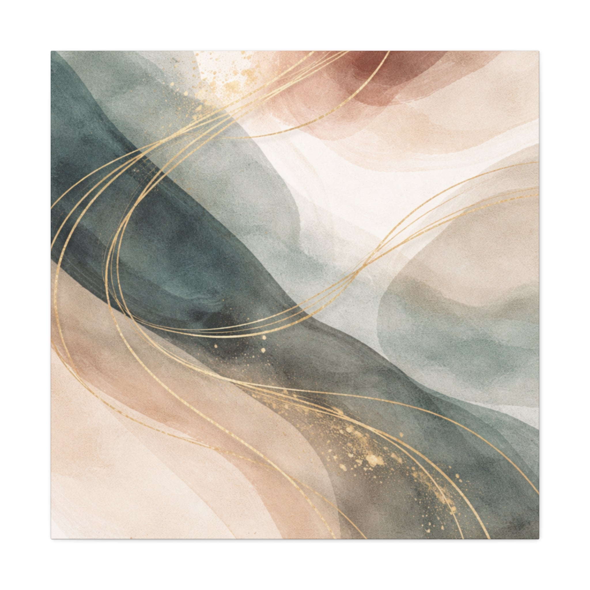 Abstract Coastal Waves Matte Canvas — Stretched Wall Art