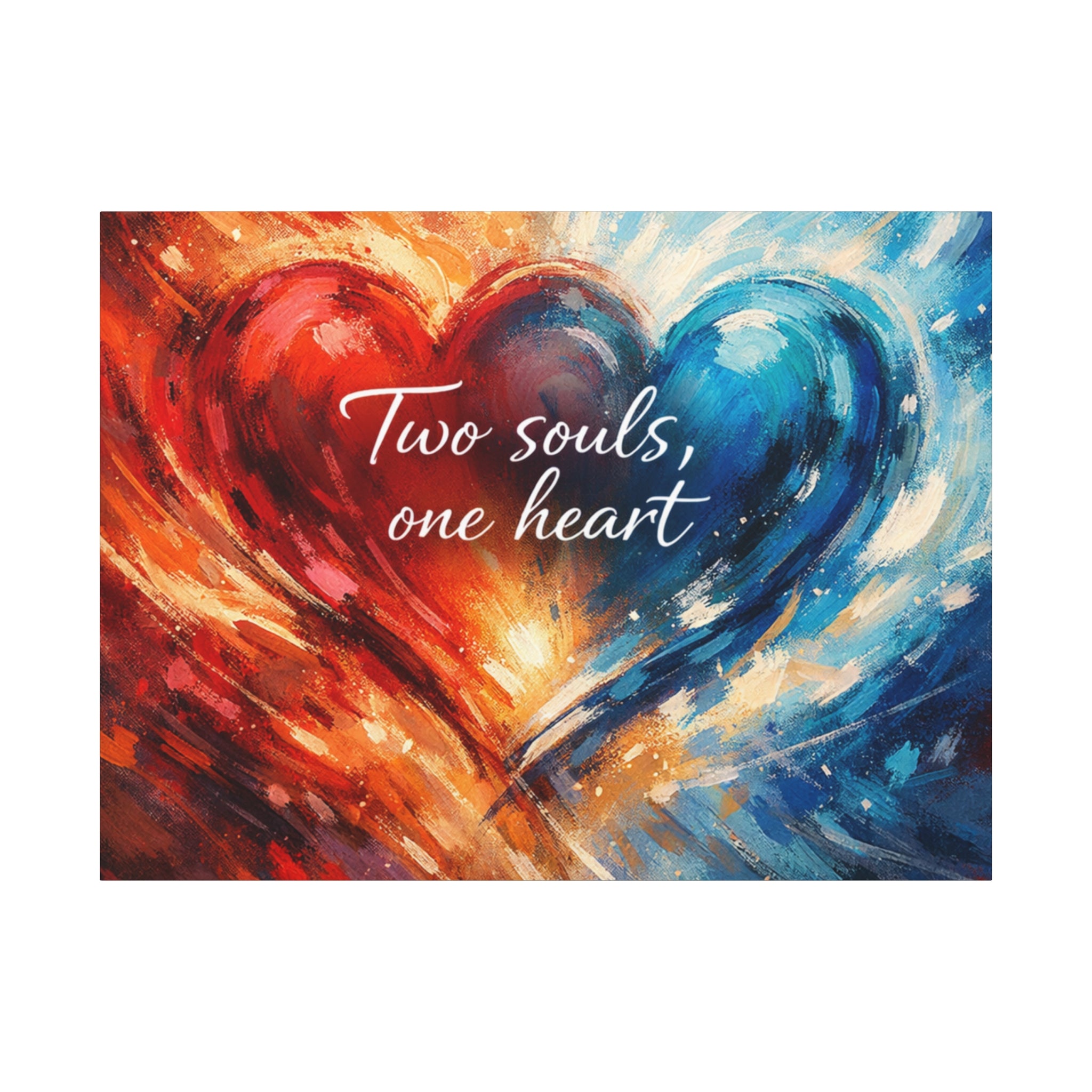 Two Souls One Heart Intertwined Heart Matte Canvas