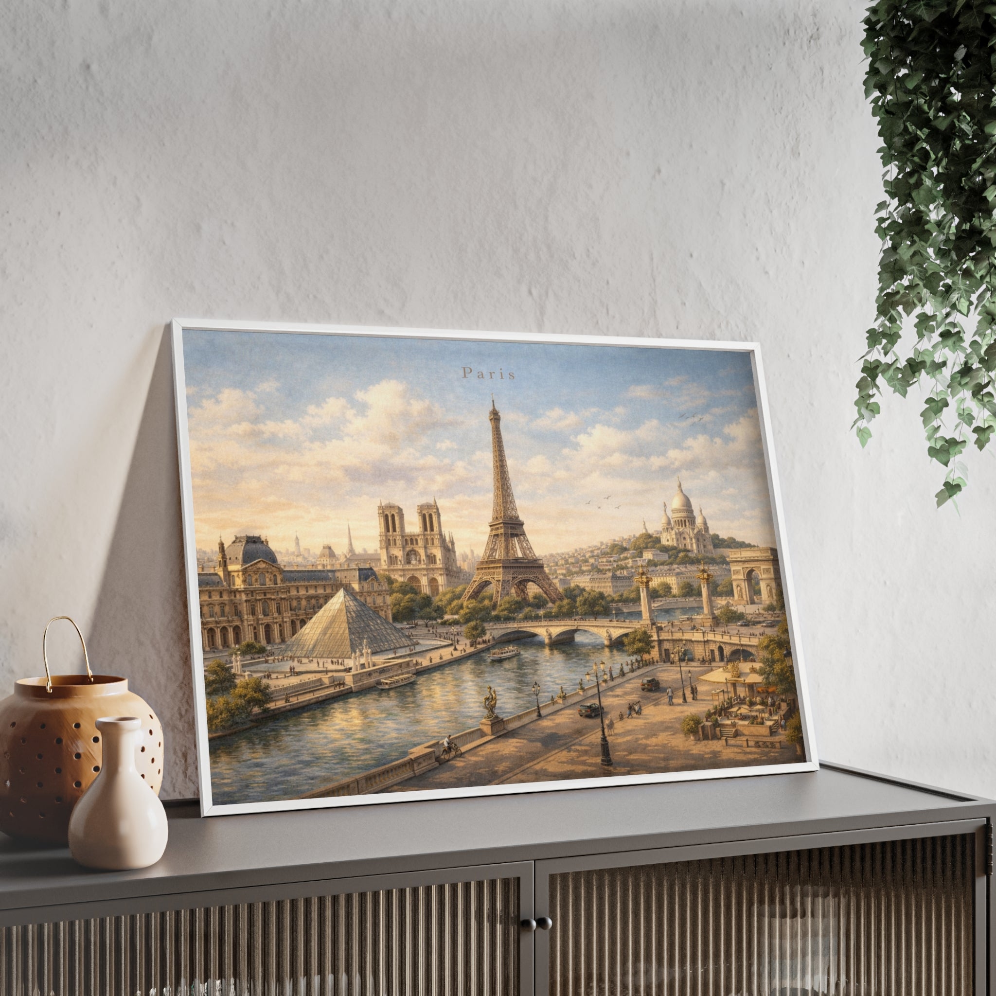 Paris Eiffel Tower Wood Framed Poster