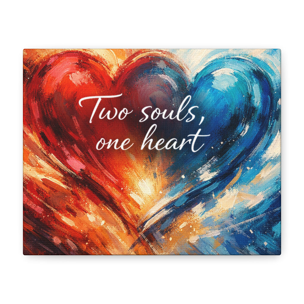 Two Souls One Heart Intertwined Heart Matte Canvas