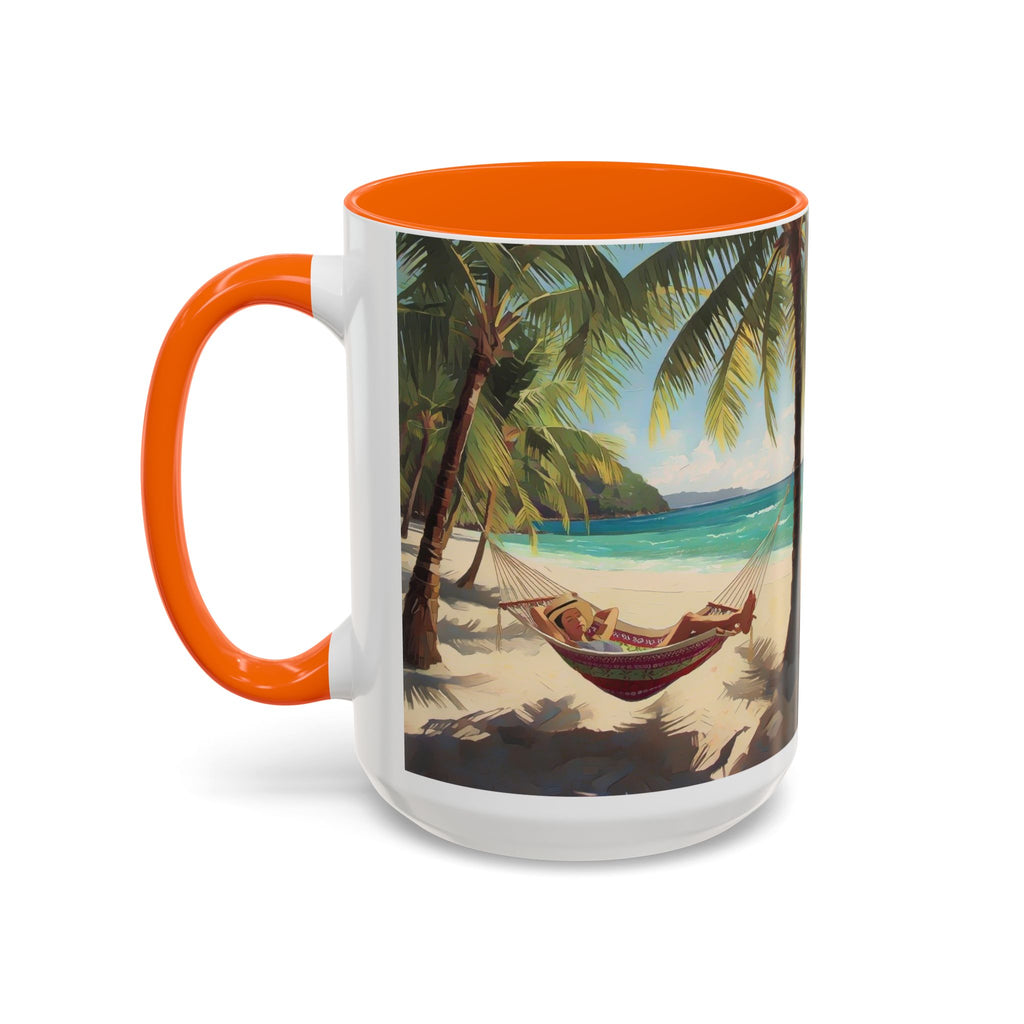 Tropical Beach Palm Trees & Hammock Coffee Mug