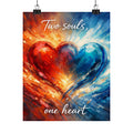 Two Souls One Heart Romantic Matte Poster