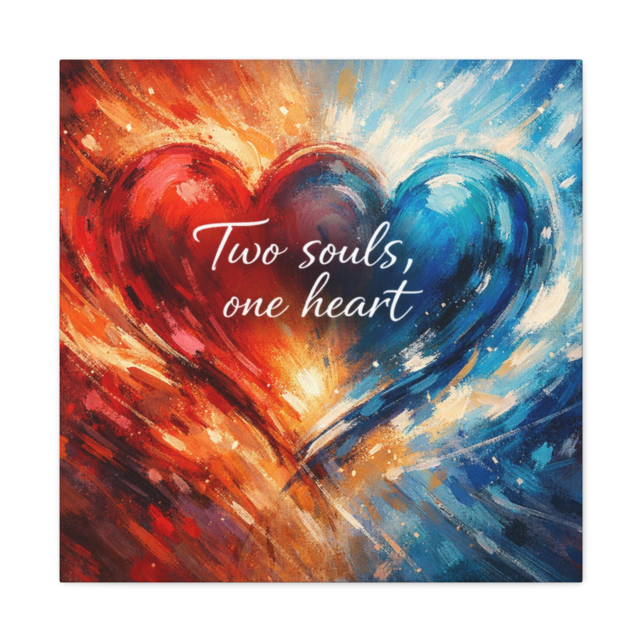 Two Souls One Heart Intertwined Heart Matte Canvas