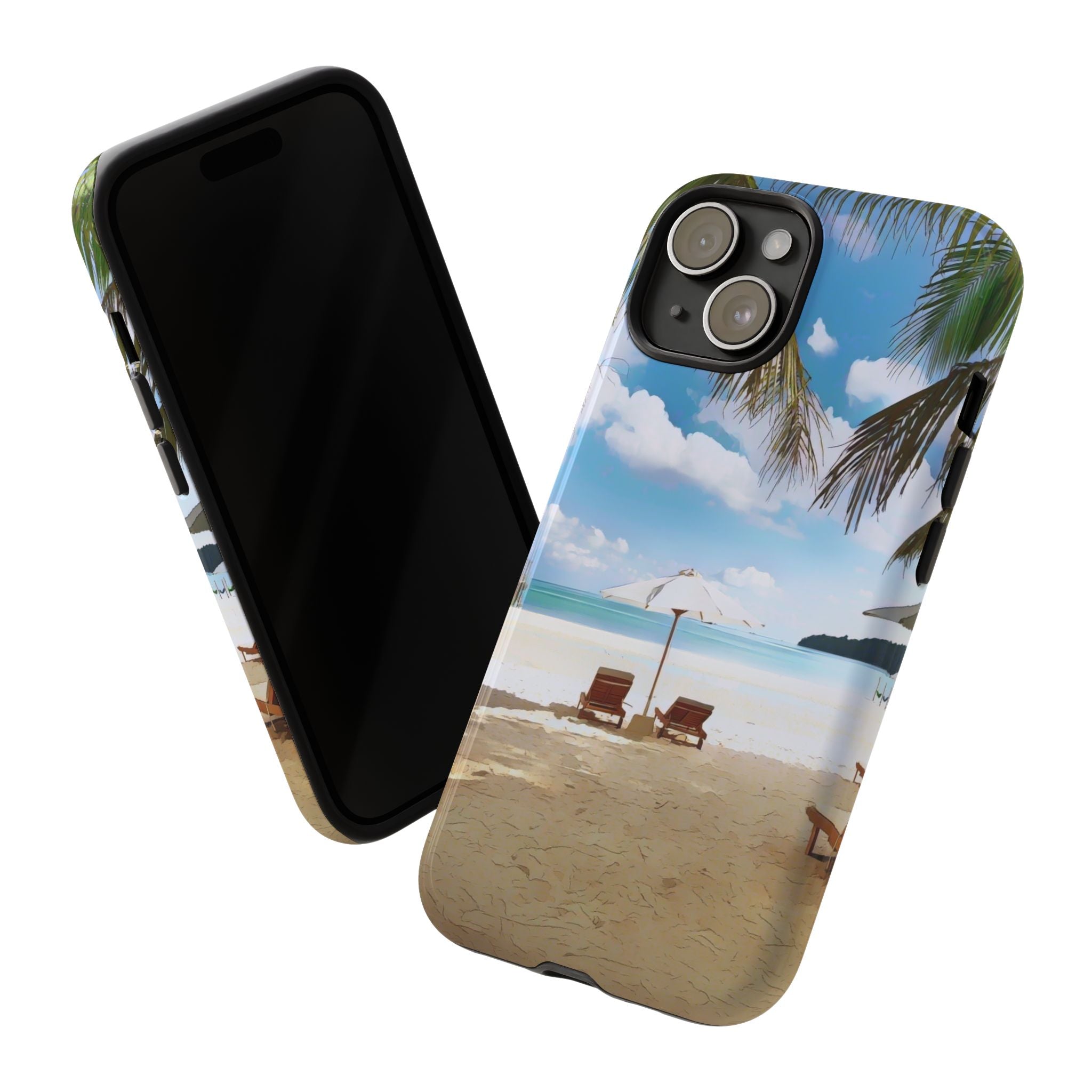 Beach Paradise Tropical Palm Beach Scene Tough Phone Case