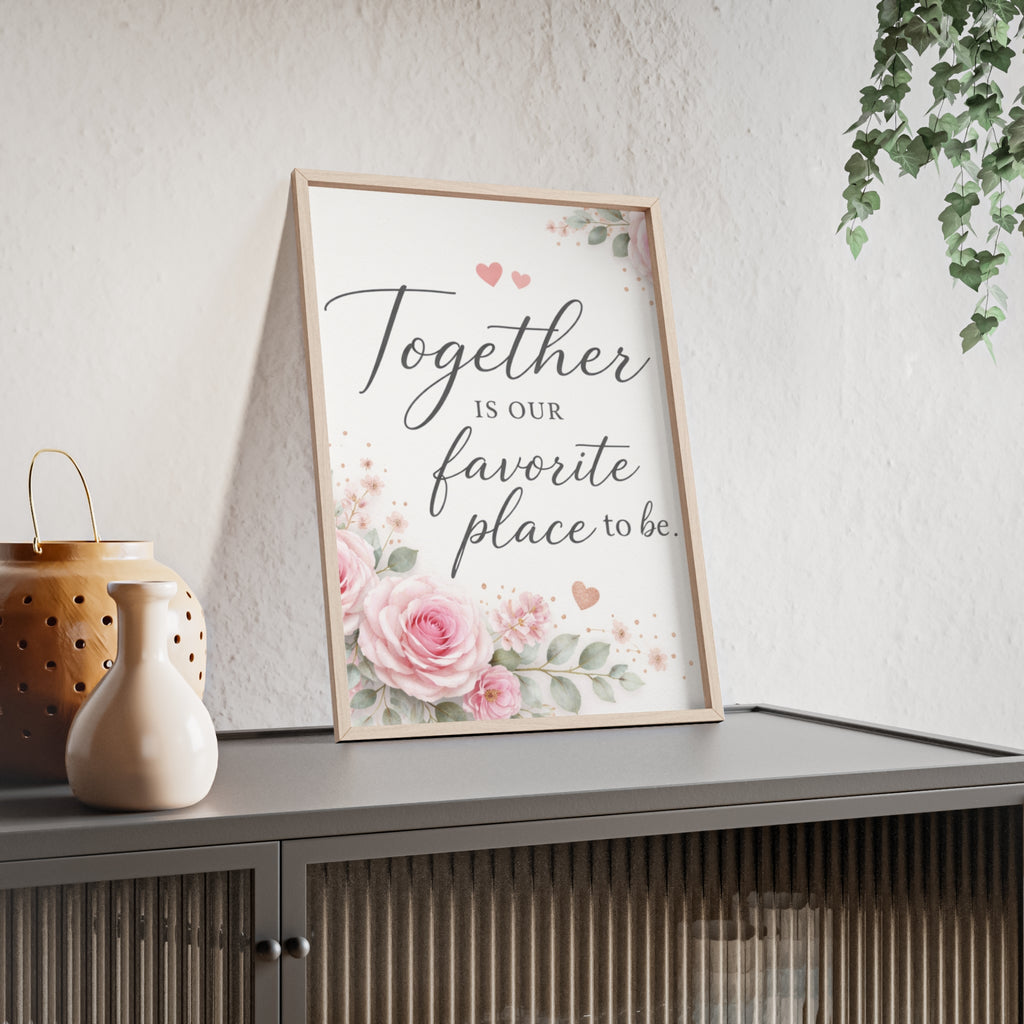 Together Is Our Favorite Place To Be Framed Floral Wall Art