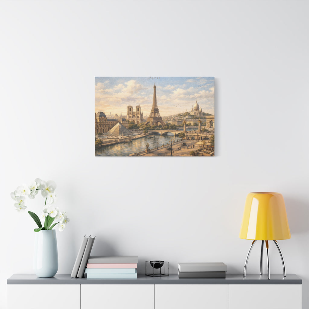 Paris Skyline Matte Canvas Wall Art