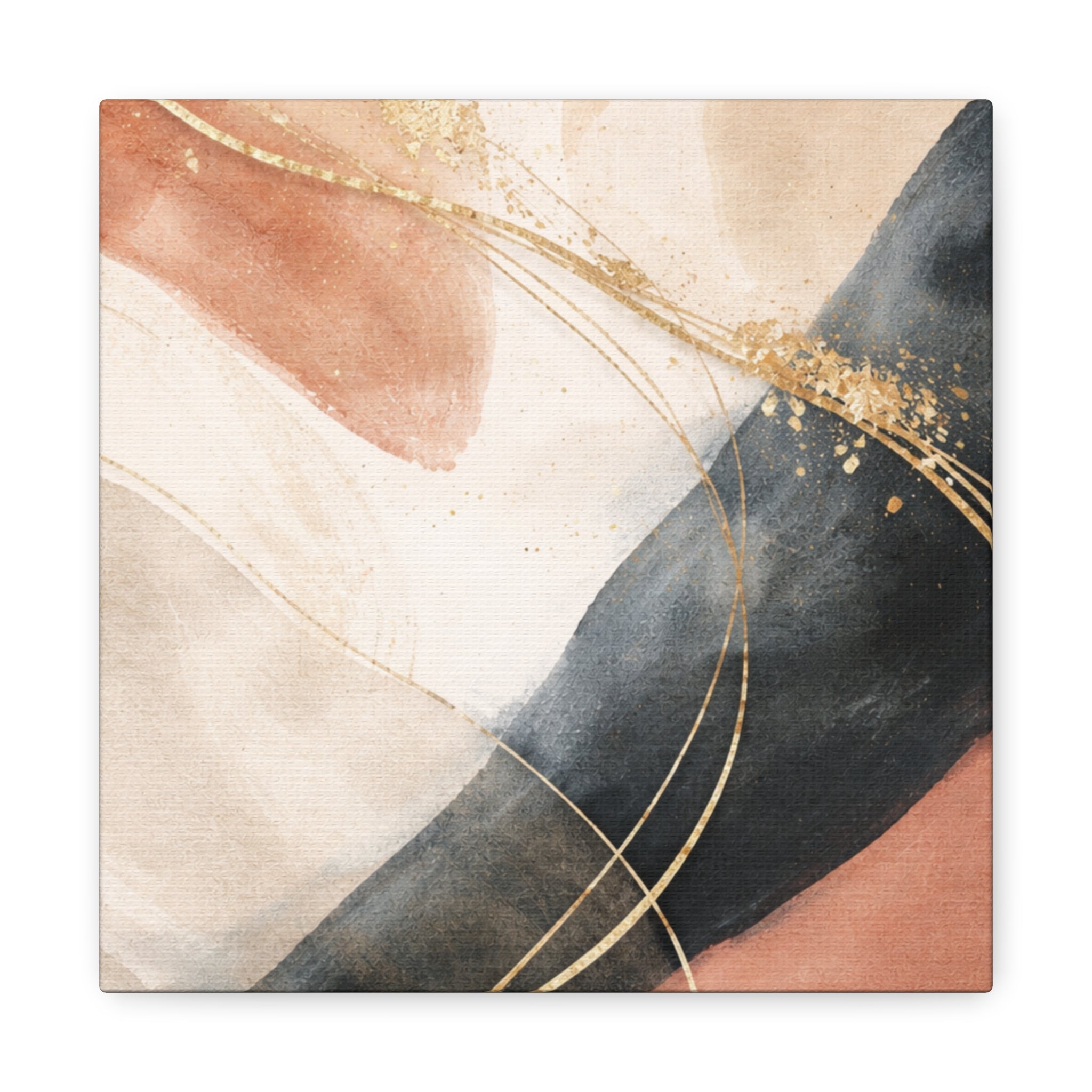 Abstract Blush & Gold Matte Canvas Print