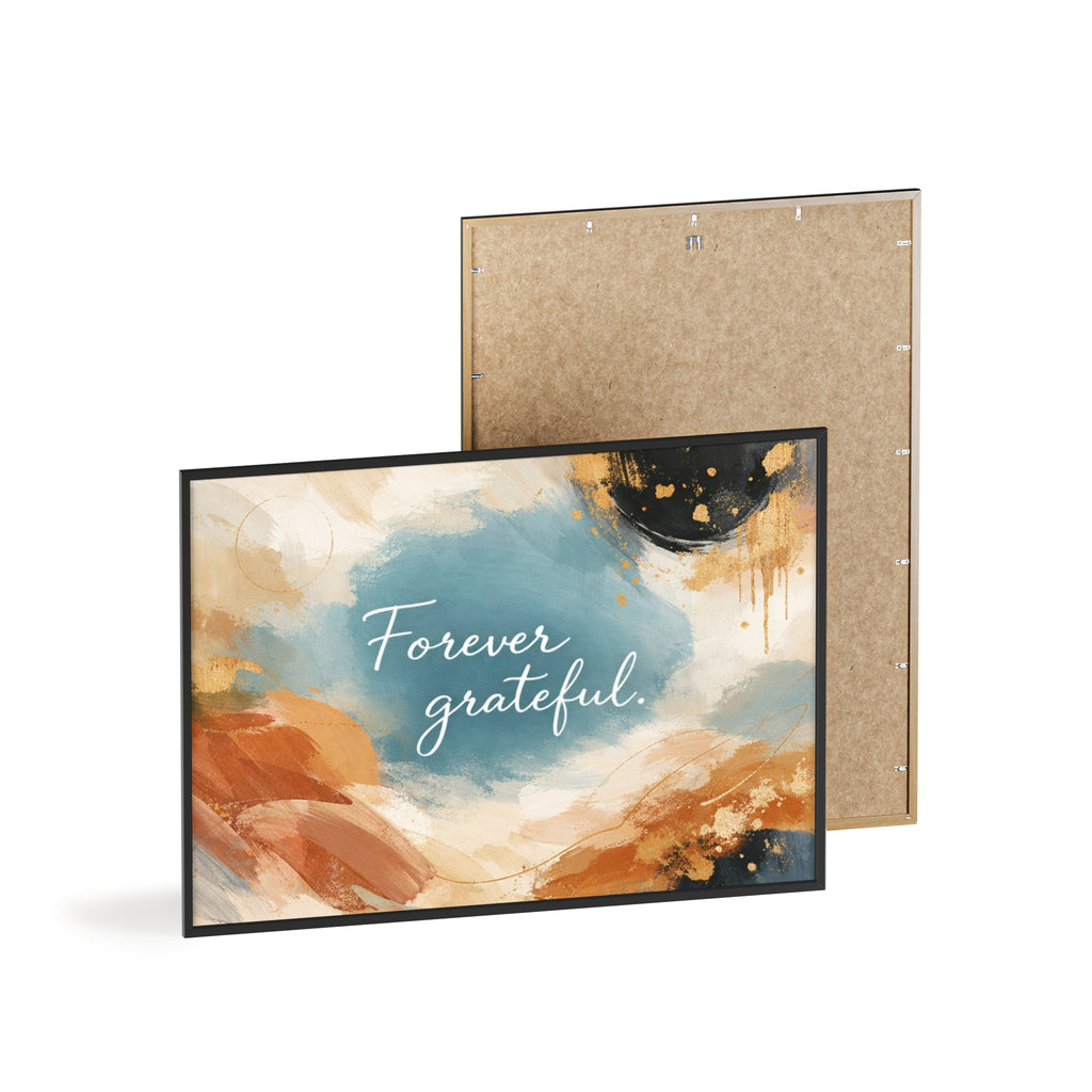 Forever Grateful Framed Poster Abstract Watercolor Wall Art