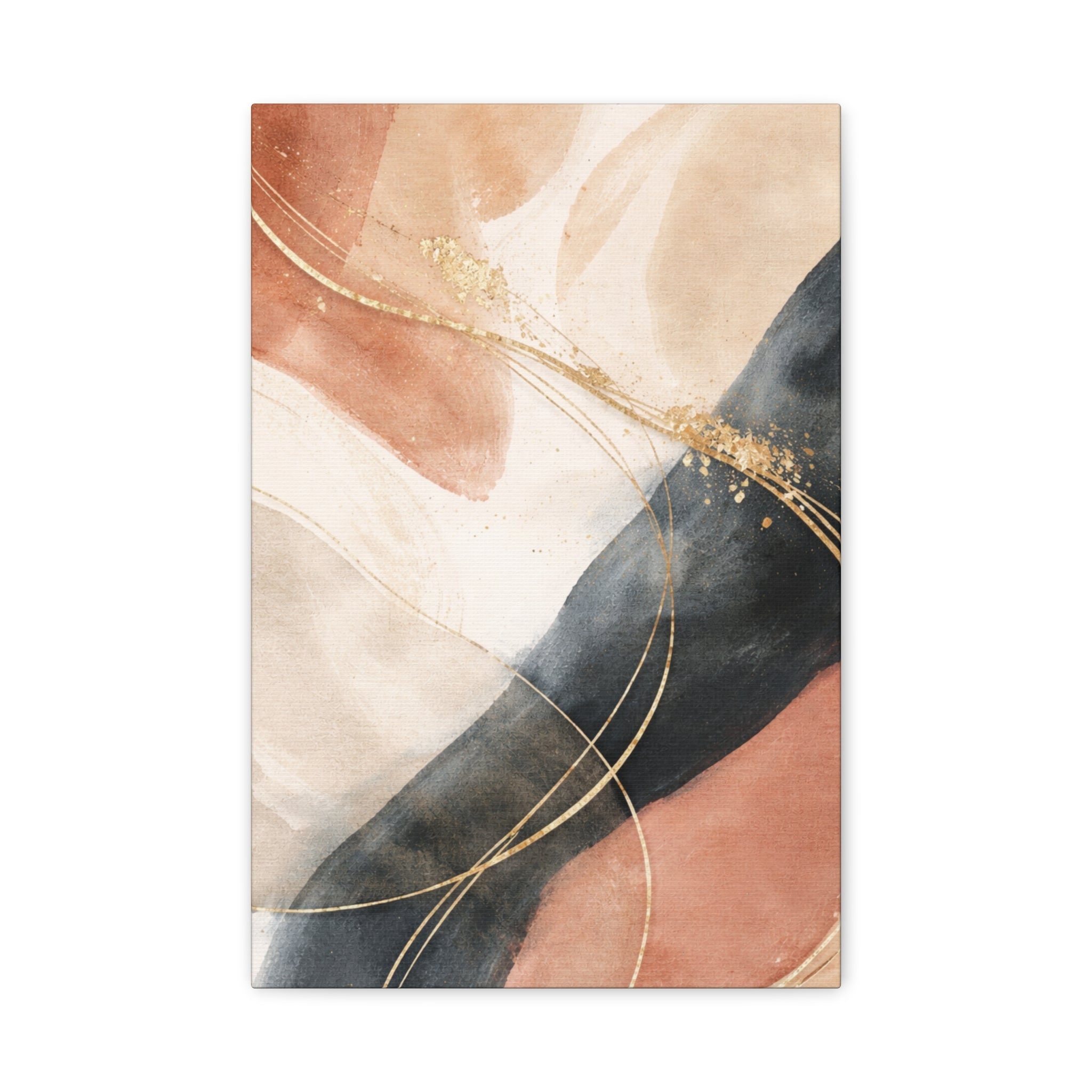 Abstract Blush & Gold Matte Canvas Print