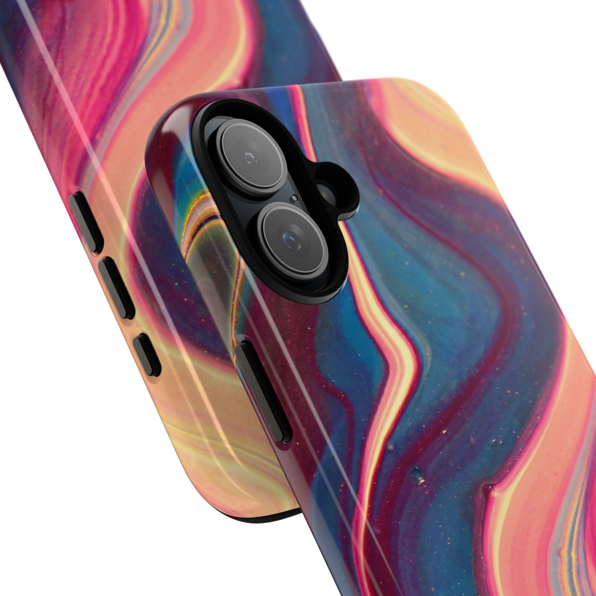 Colorful Wavy Marble Swirl Protective Phone Case