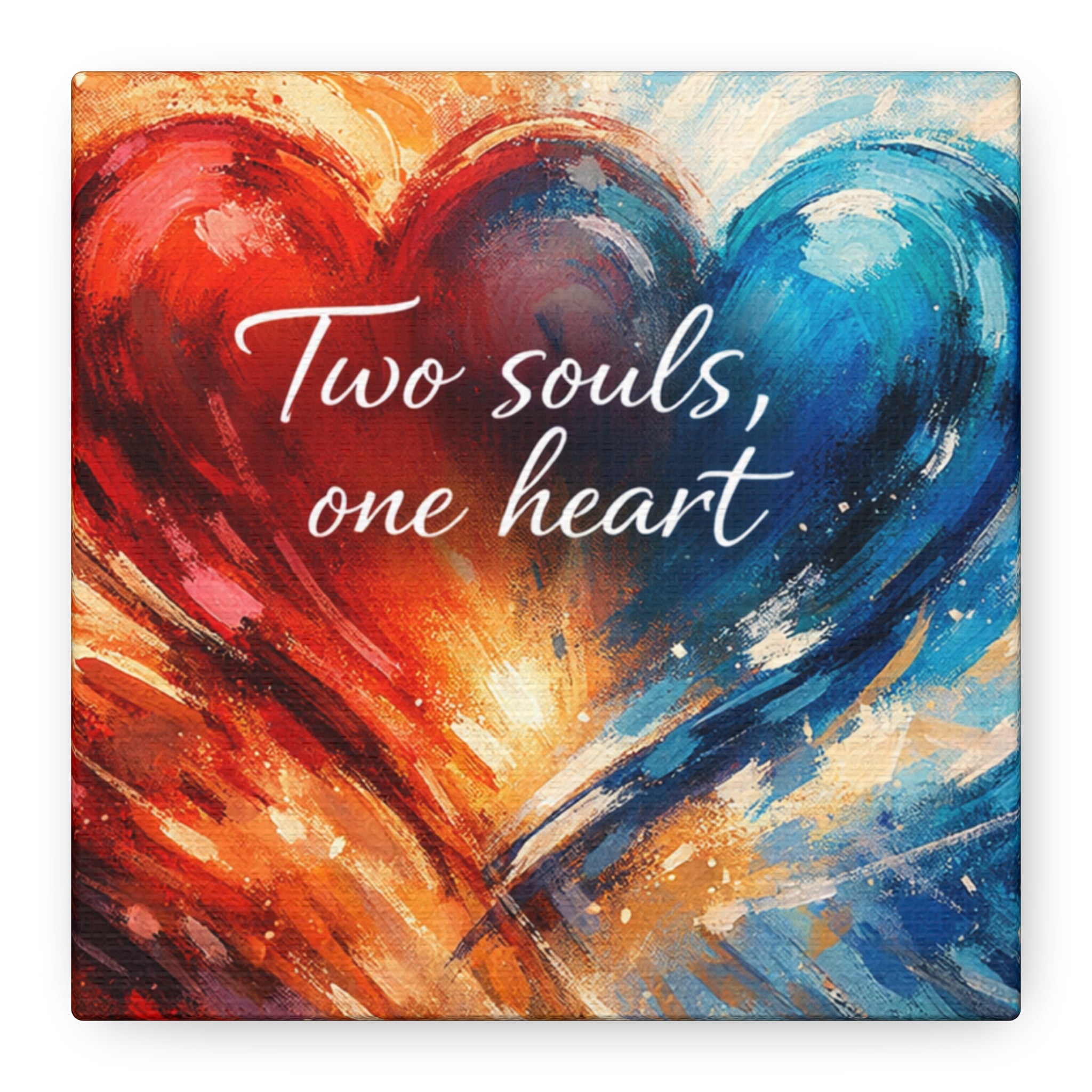 Two Souls One Heart Intertwined Heart Matte Canvas