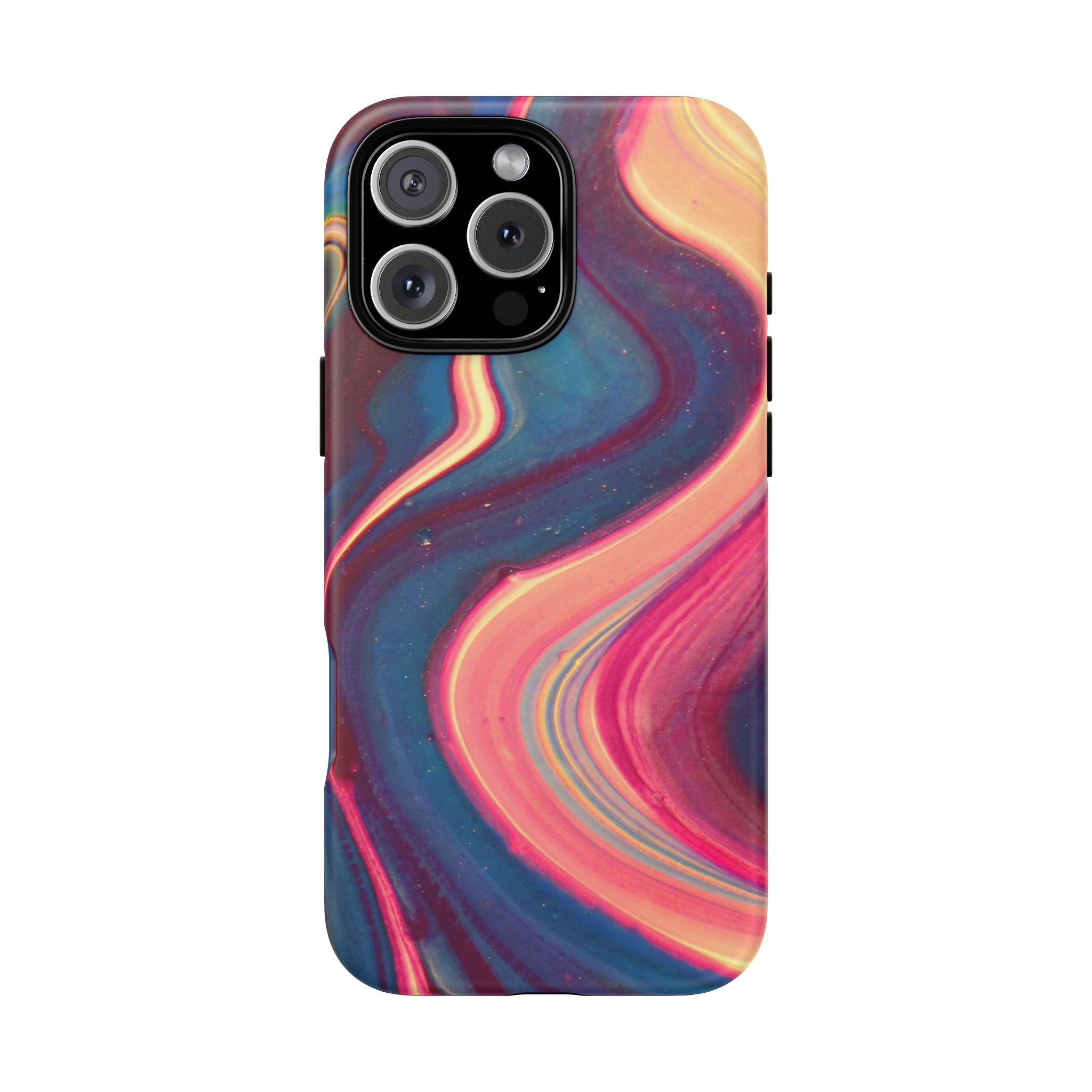 Colorful Wavy Marble Swirl Protective Phone Case