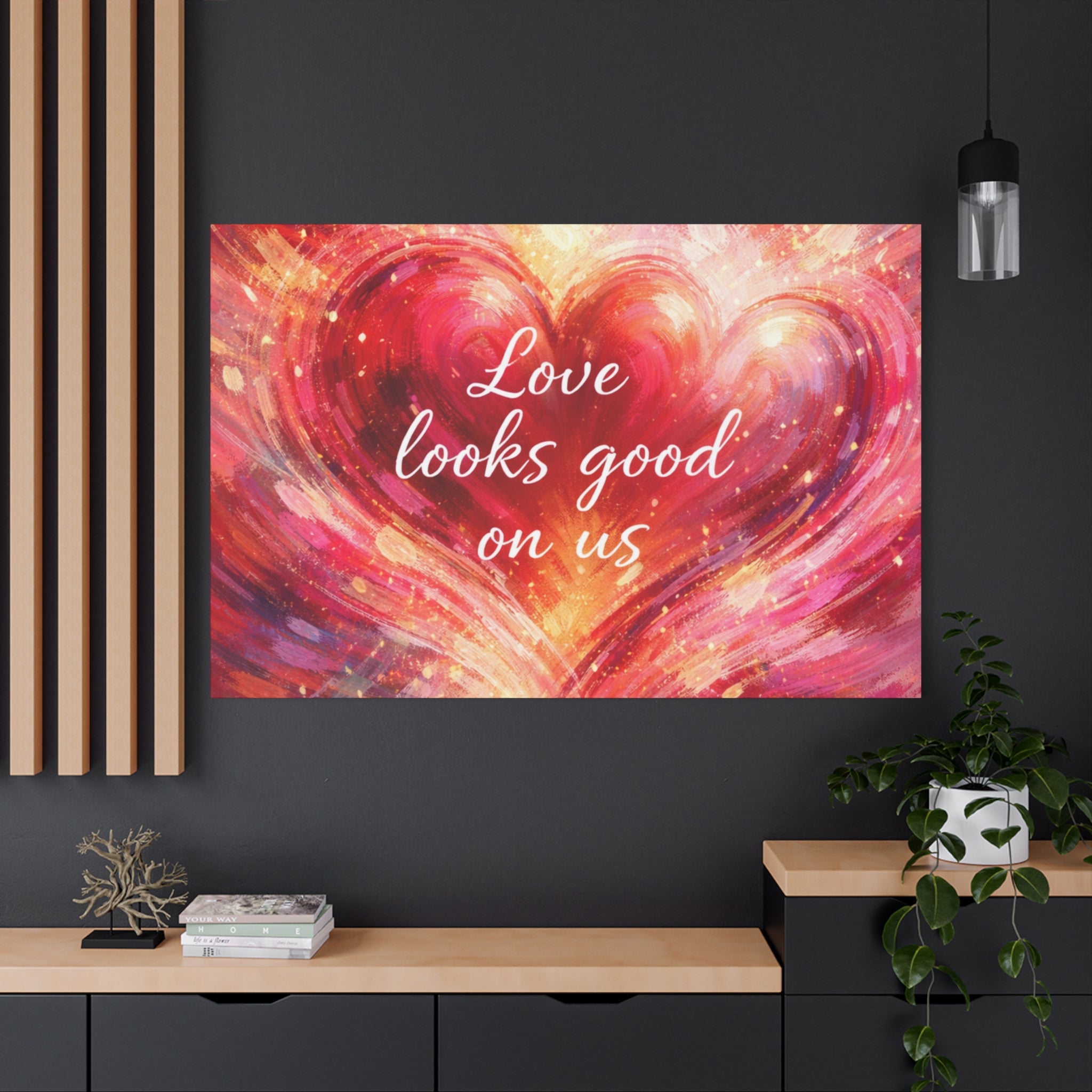 Love Looks Good On Us Matte Canvas Wall Art