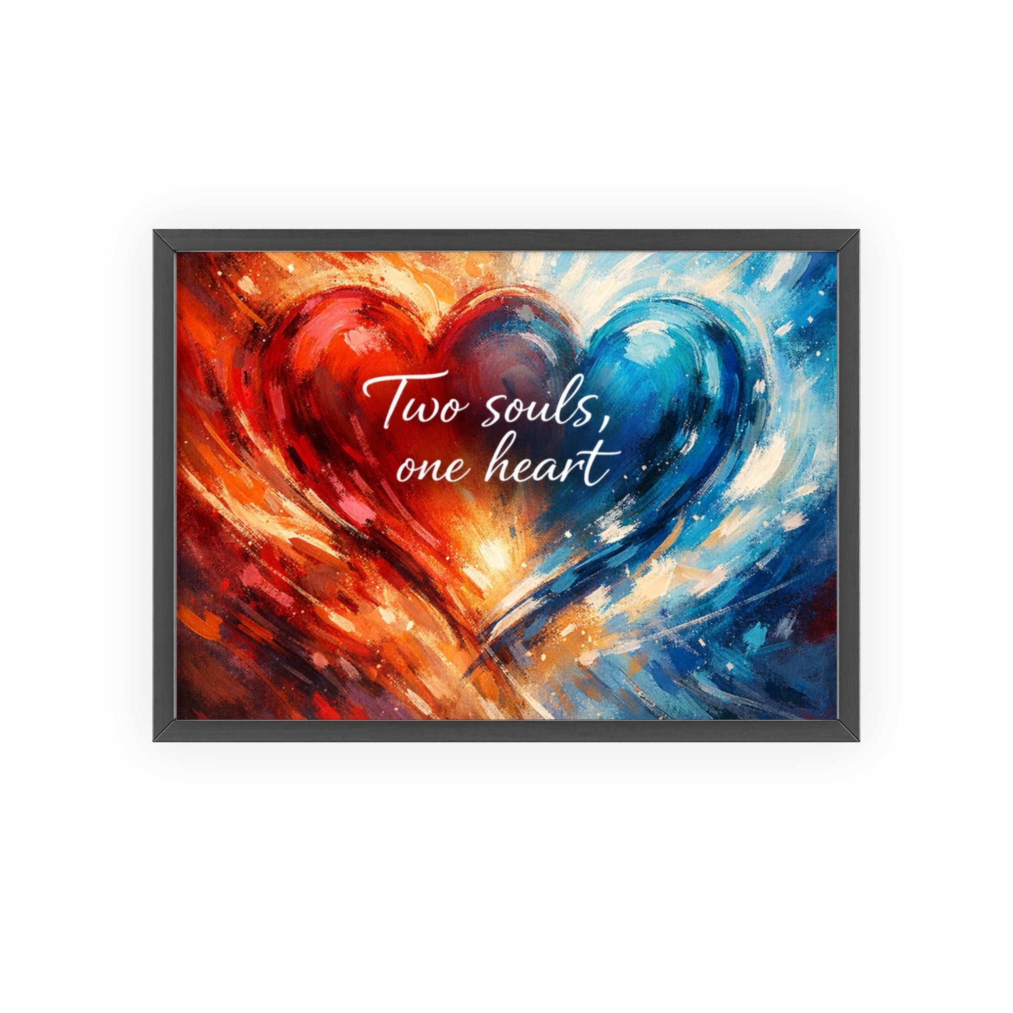 Two Souls One Heart Intertwined Heart Framed Painting