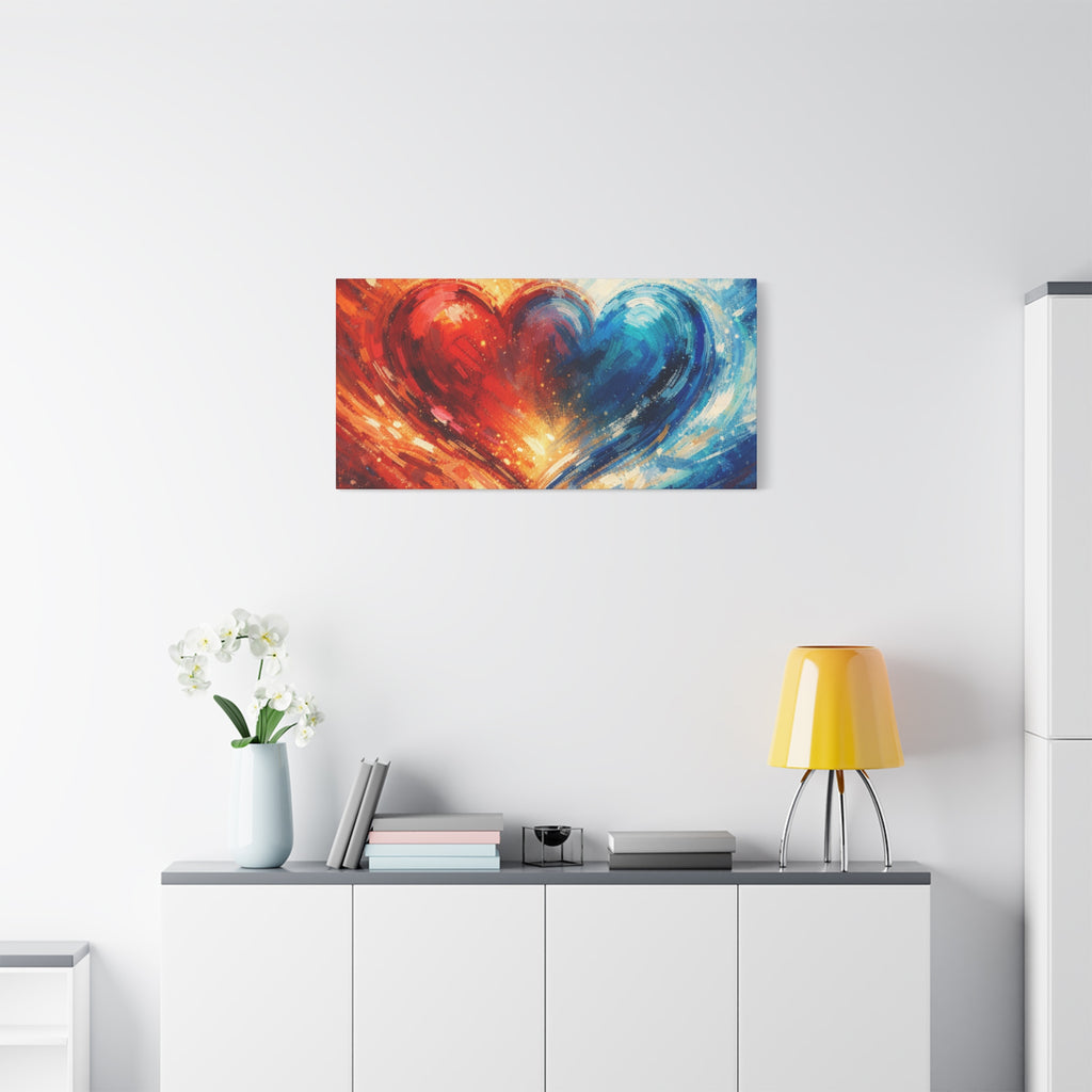 Two Souls One Heart Abstract Heart Canvas