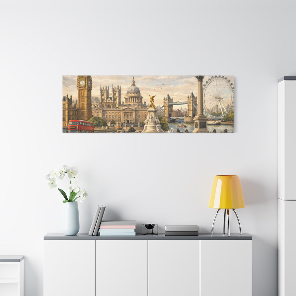 London Cityscape Matte Canvas Print Wall Art