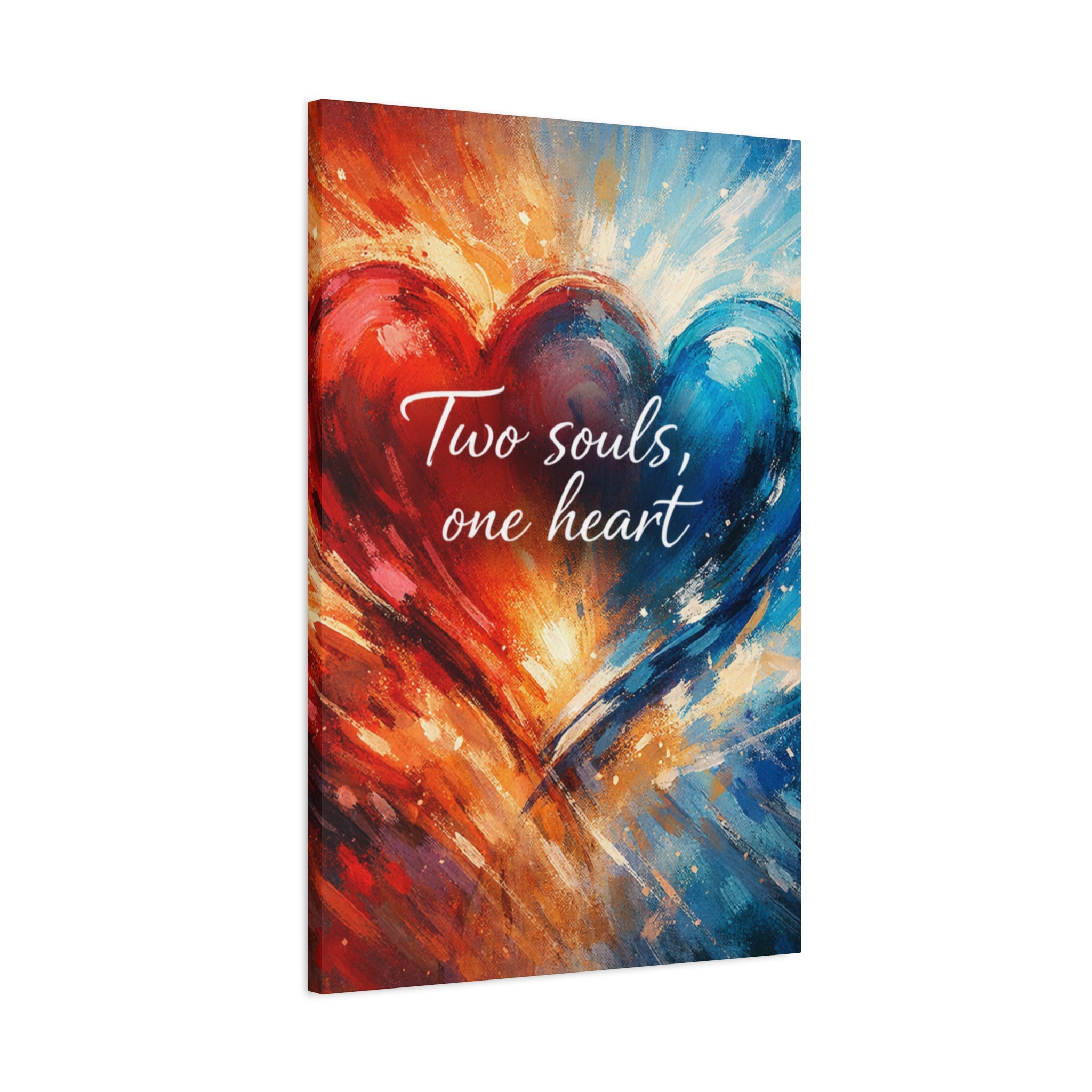 Two Souls One Heart Intertwined Heart Matte Canvas