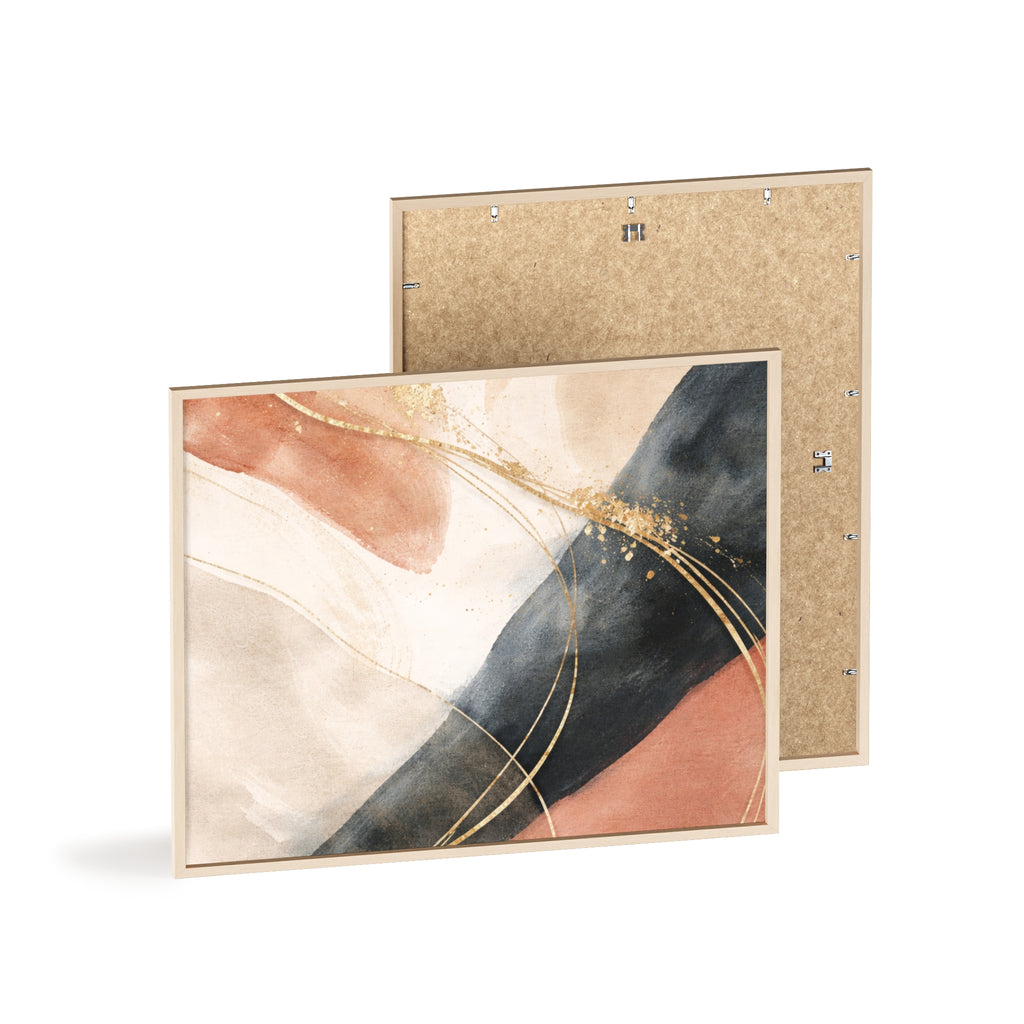 Abstract Gold Arc Framed Poster Modern Watercolor Wall Art