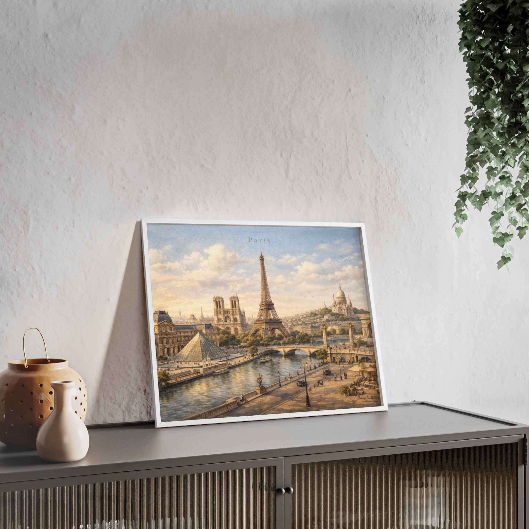 Paris Eiffel Tower Wood Framed Poster