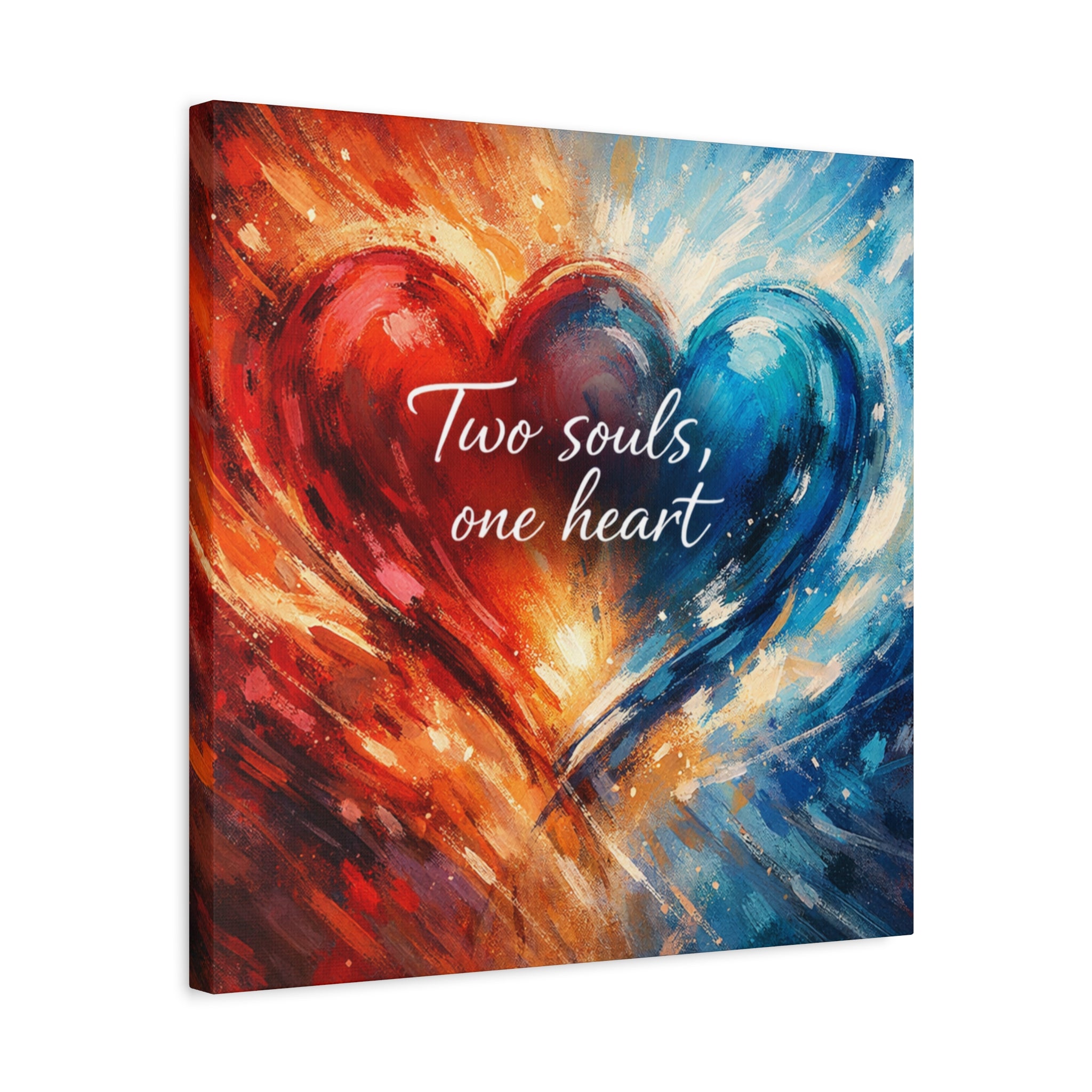 Two Souls One Heart Intertwined Heart Matte Canvas