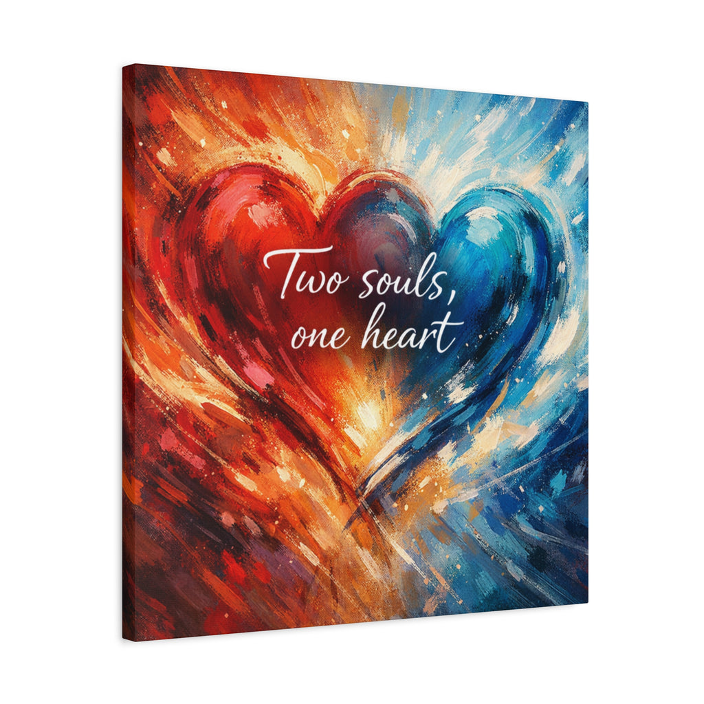 Two Souls One Heart Intertwined Heart Matte Canvas