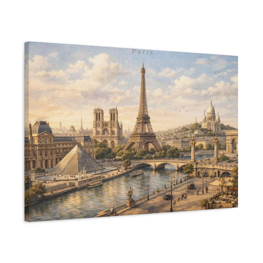 Paris Skyline Matte Canvas Wall Art