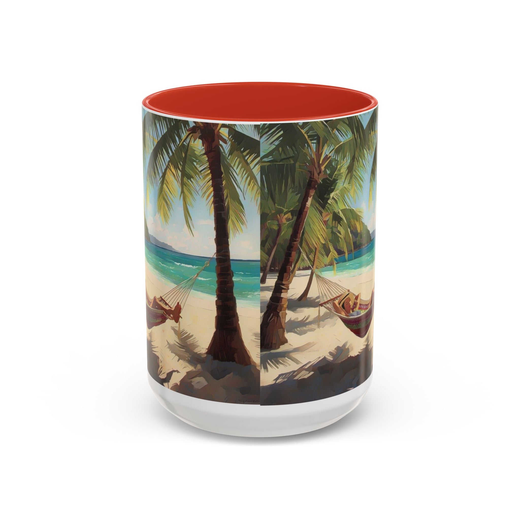 Tropical Beach Palm Trees & Hammock Coffee Mug