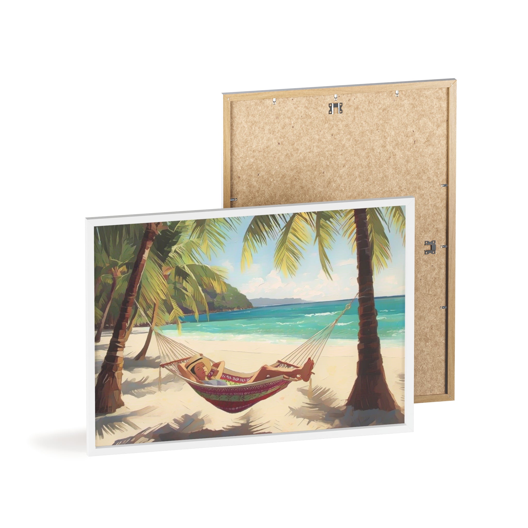 Tropical Beach Hammock Framed Poster