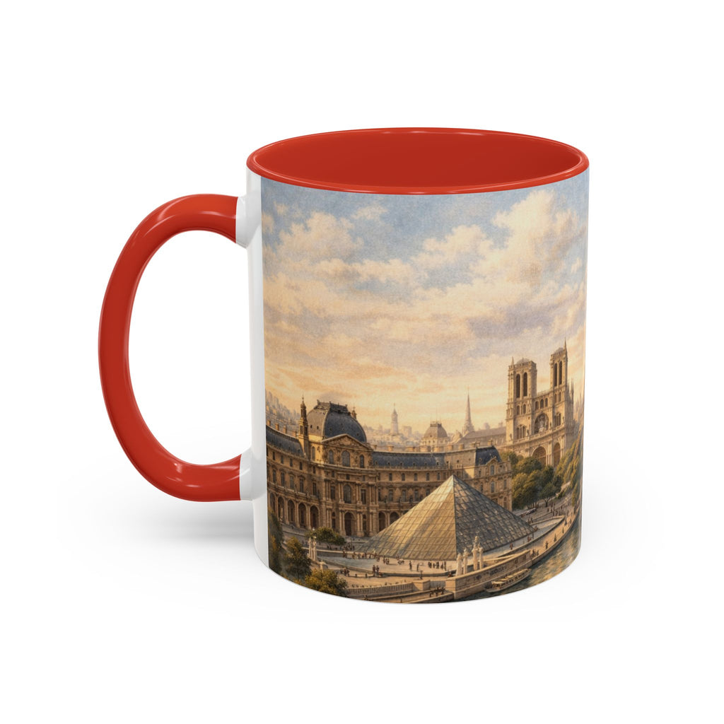 Paris Vintage Skyline Coffee Mug Eiffel Tower and Sacré‑Cœur